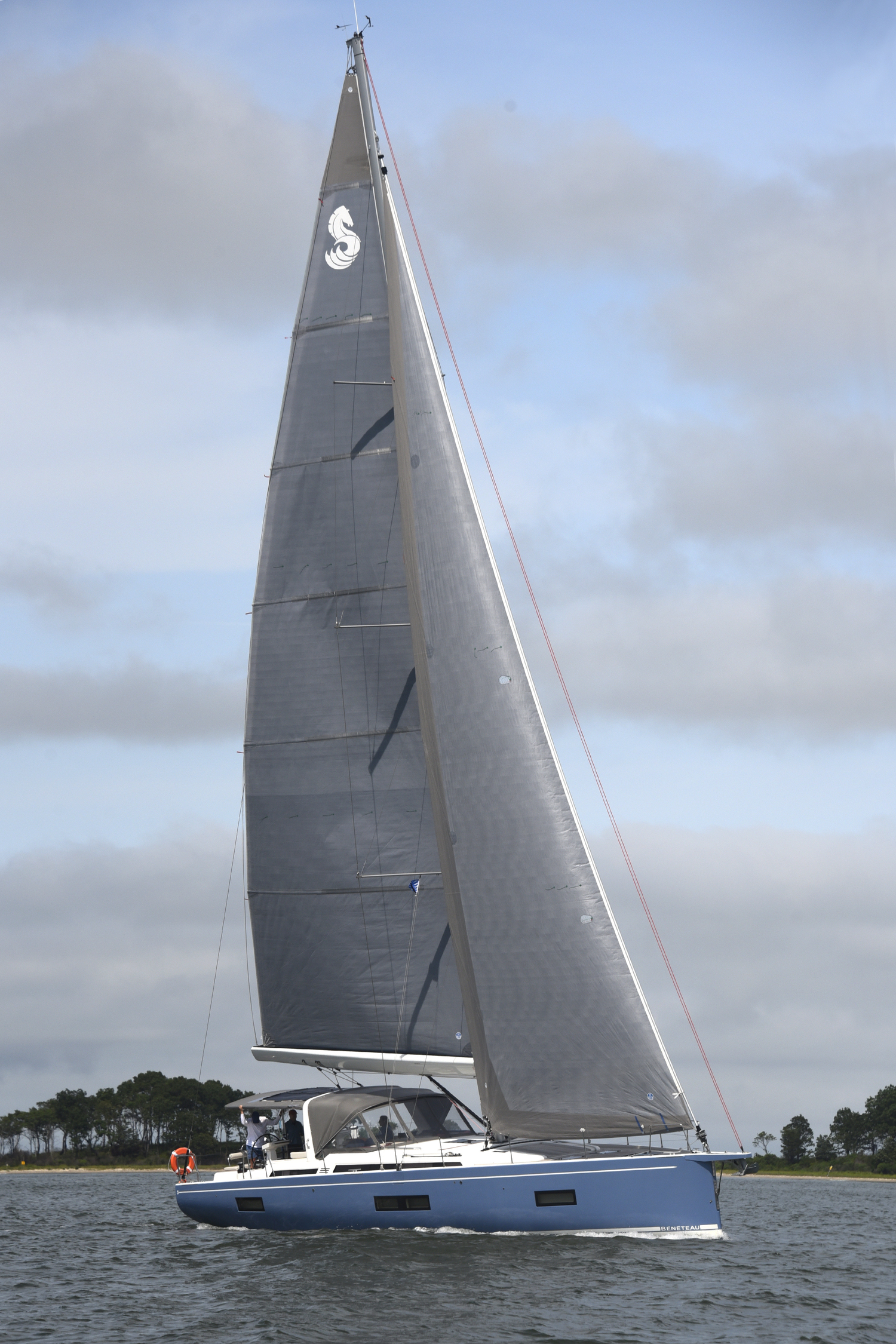 Terry Bannon’s exquisite Beneteau 54 Haiku Ni, after just securing “Club Class” third place.  MICHAEL MELLA