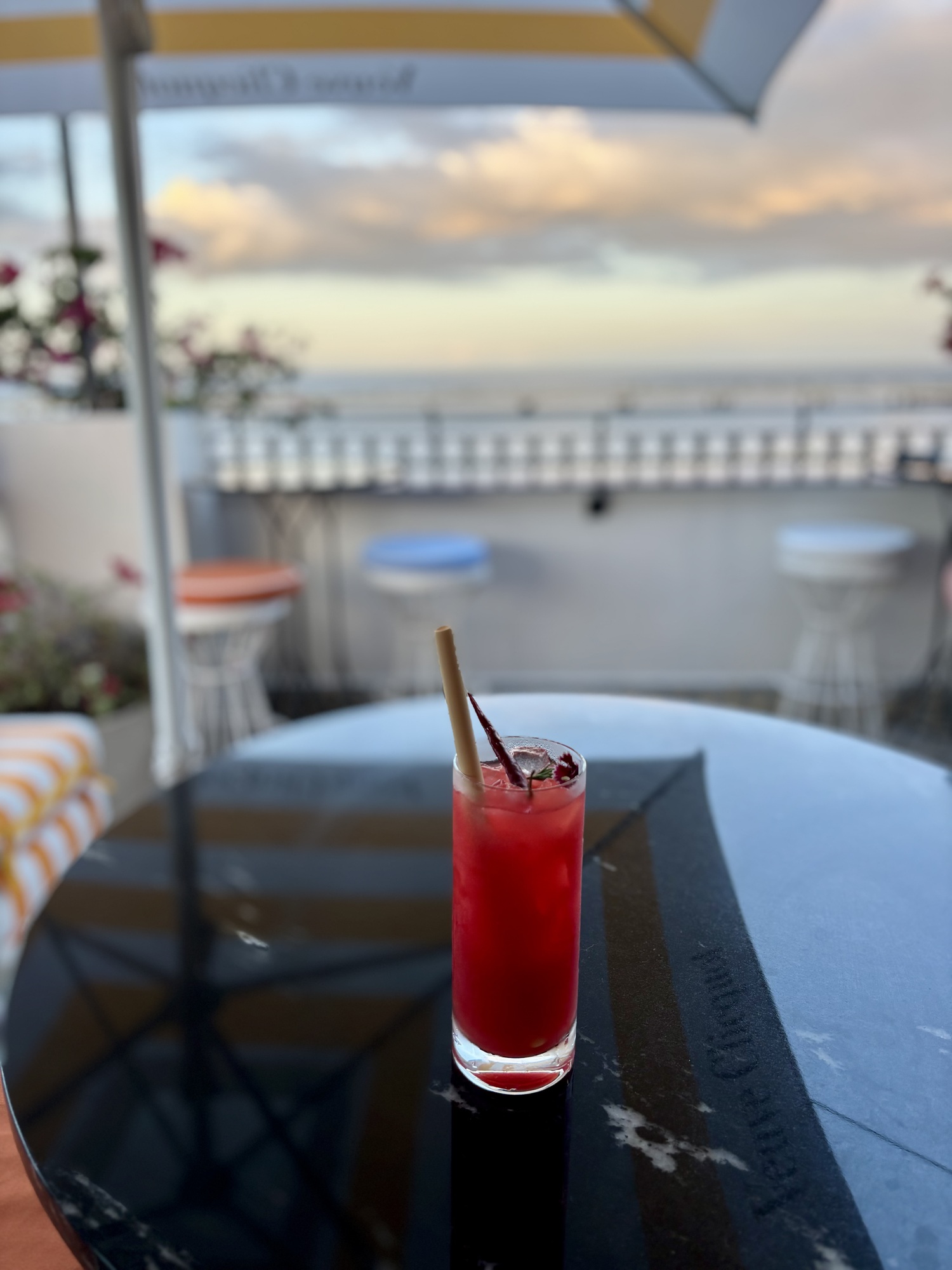A rooftop drink at Ammi.