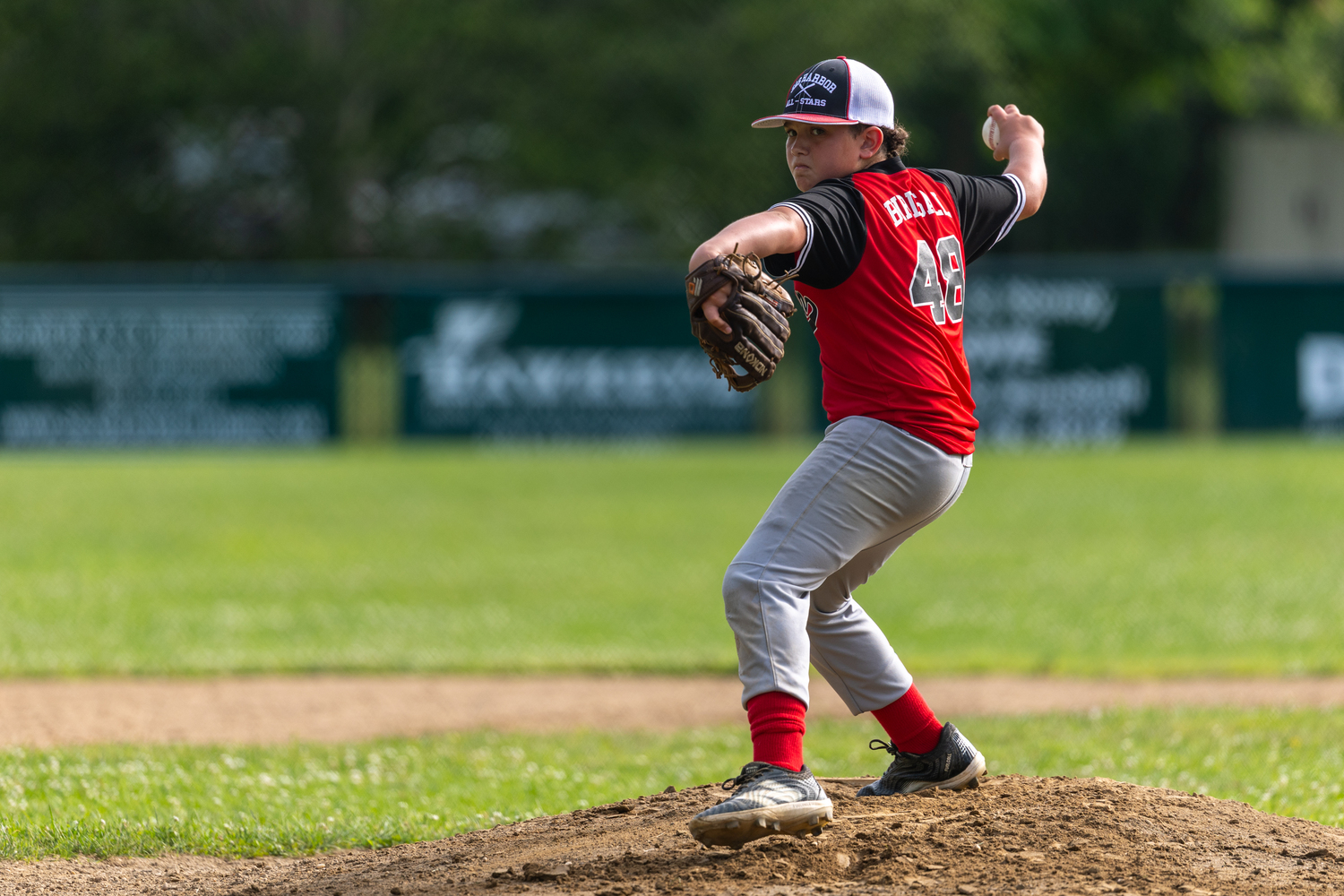 Jace Birdsall pitching.  RON ESPOSITO