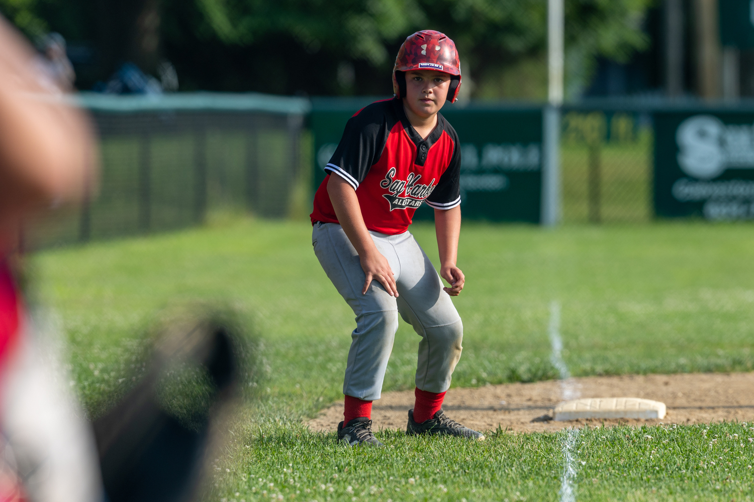 Jace Birdsall at third base.  RON ESPOSITO