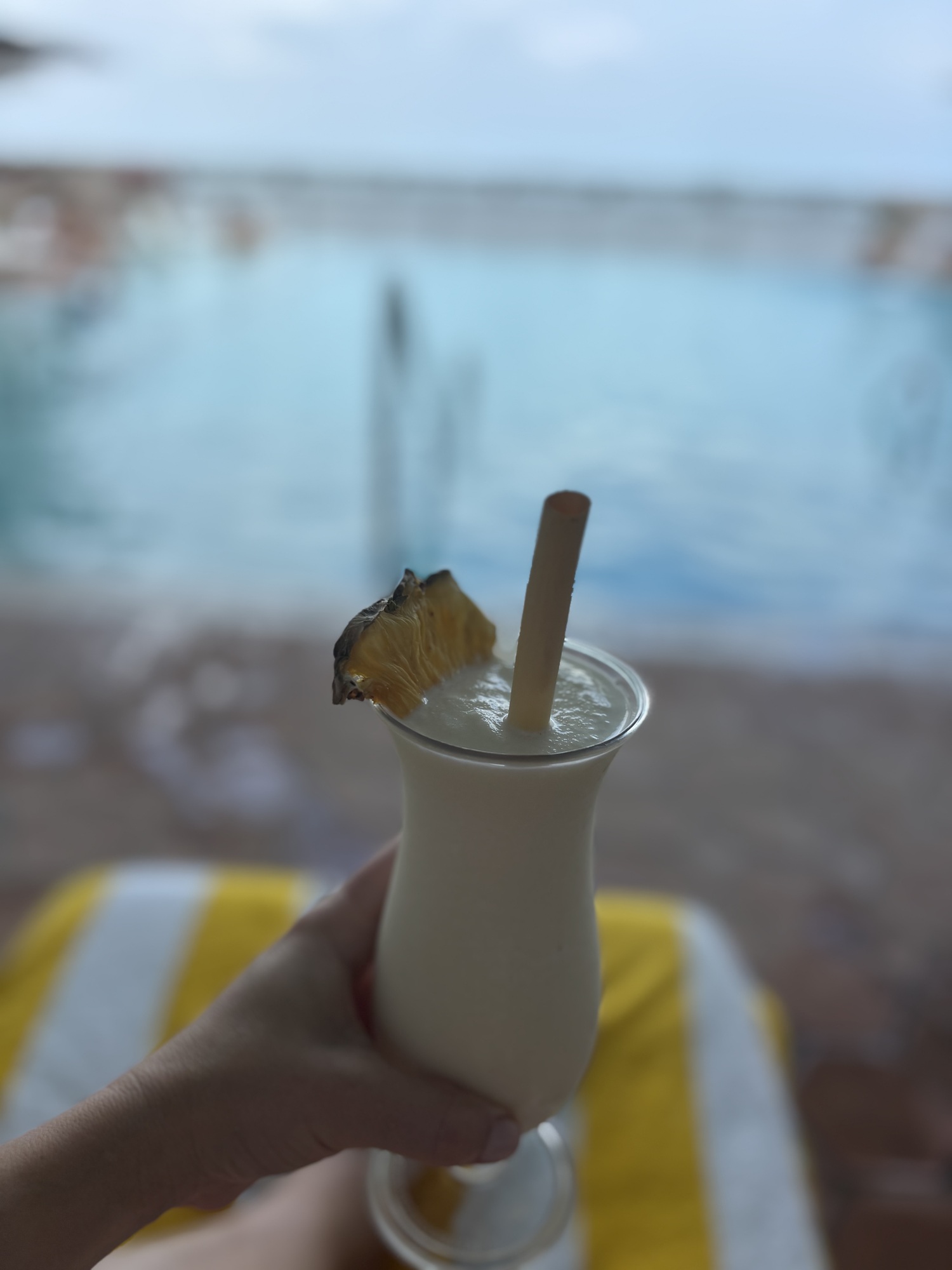 Drinks poolside at Sofitel.