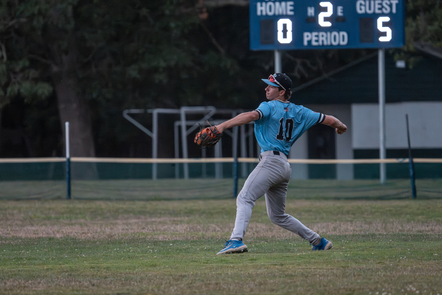 Outfielder Chris Morabito (Bucknell) gets the ball in.  RON ESPOSITO