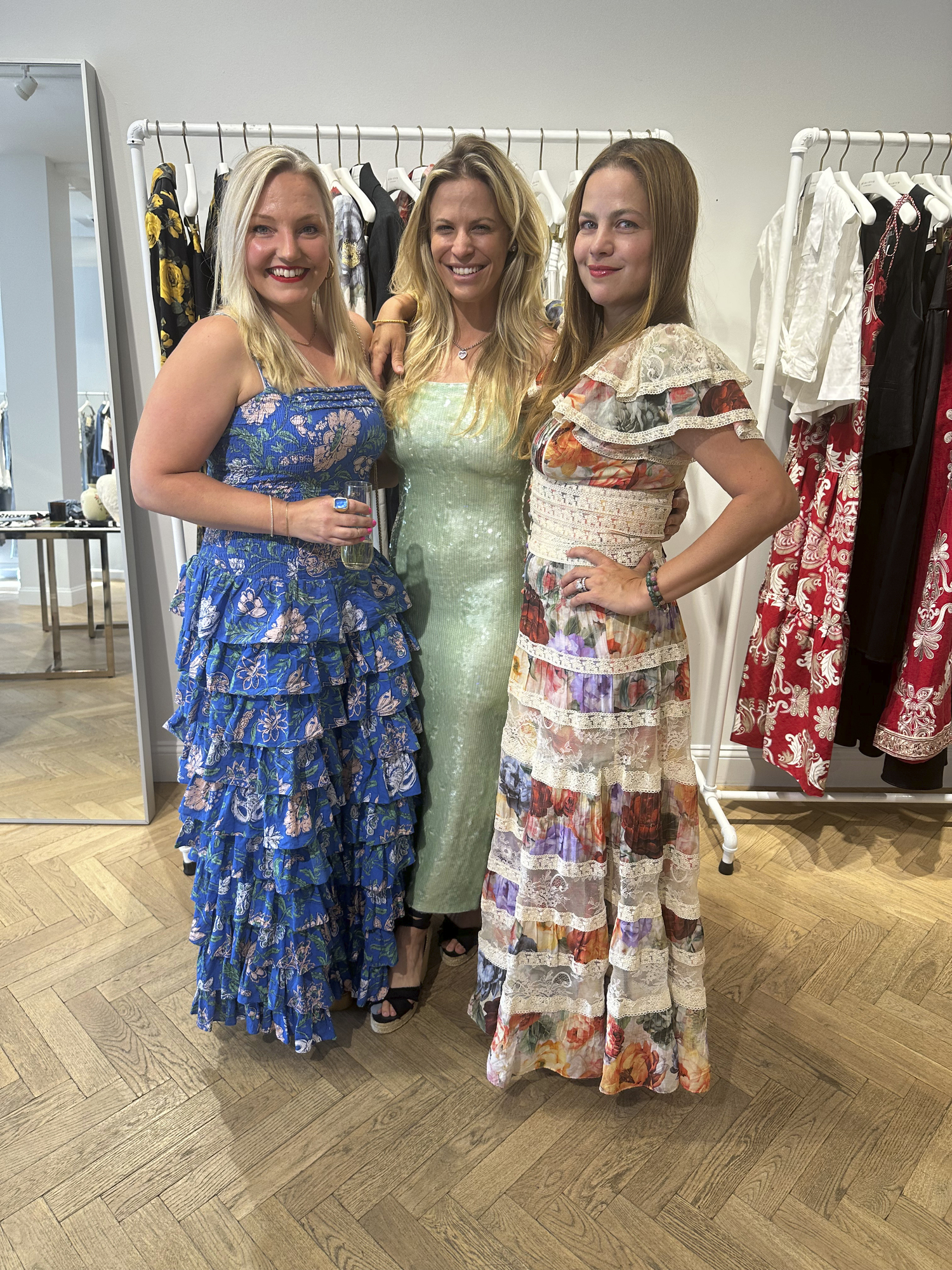 Samantha Quinn, Chrissy Oakes and Natalie Glaser at the alice + olivia shopping event.  GREGORY D'ELIA