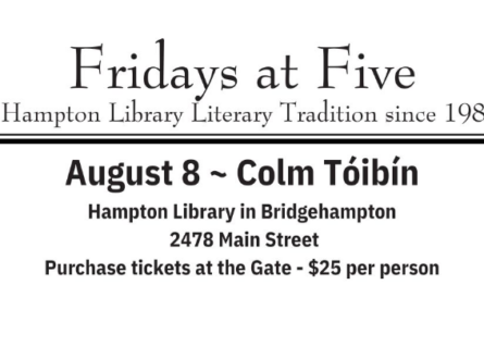 Fridays at Five ~ Colm Tóibín