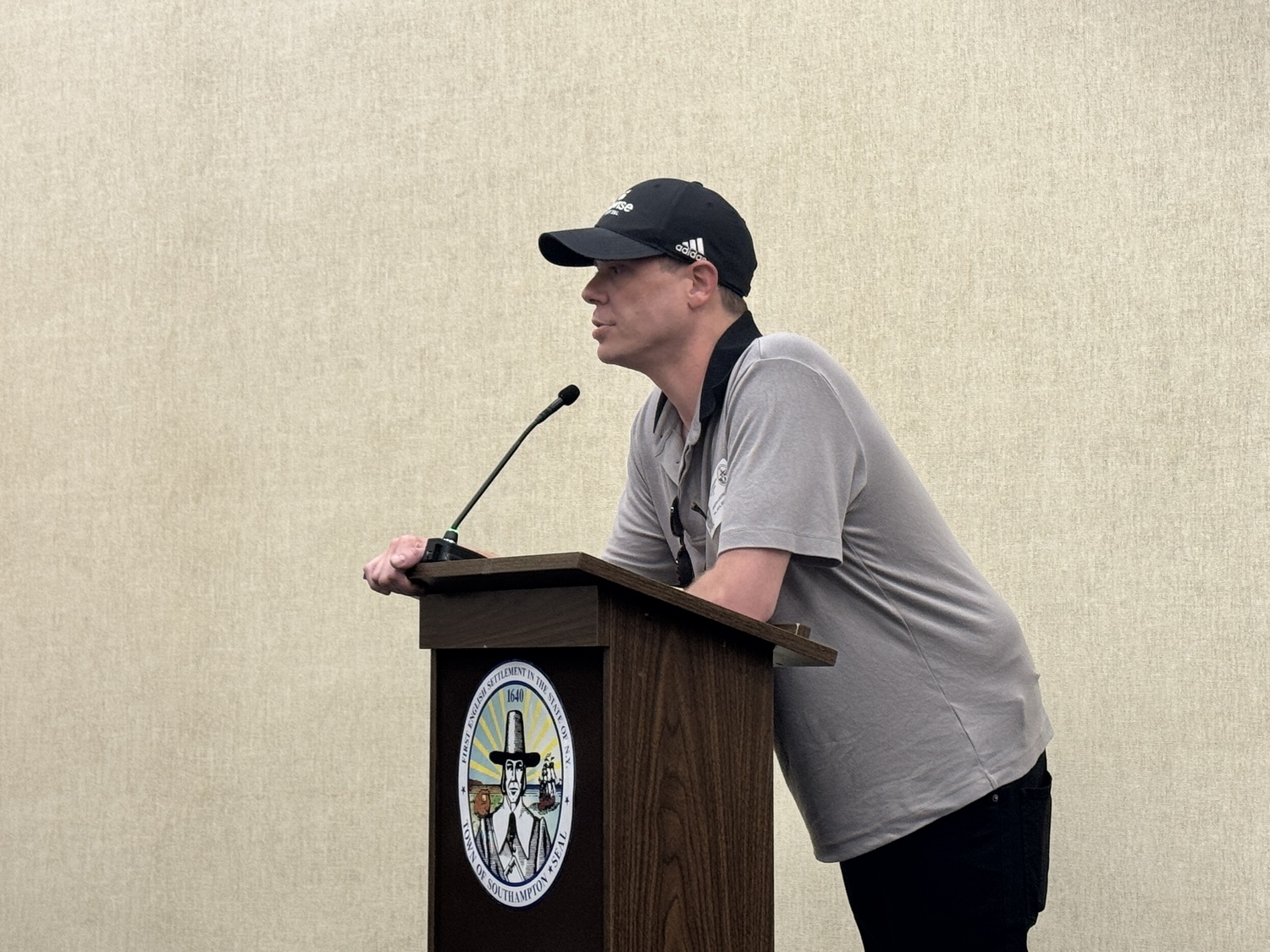 Joe Lustberg has been renting the former North Fork Bank building in Hampton Bays for nearly a year, as part of a plan to open it as a cannabis dispensary. He accused the Southampton Town Board of changing the zoning on some two dozen properties surrounding his specifically to prevent him and his partners from opening their business. MICHAEL WRIGHT