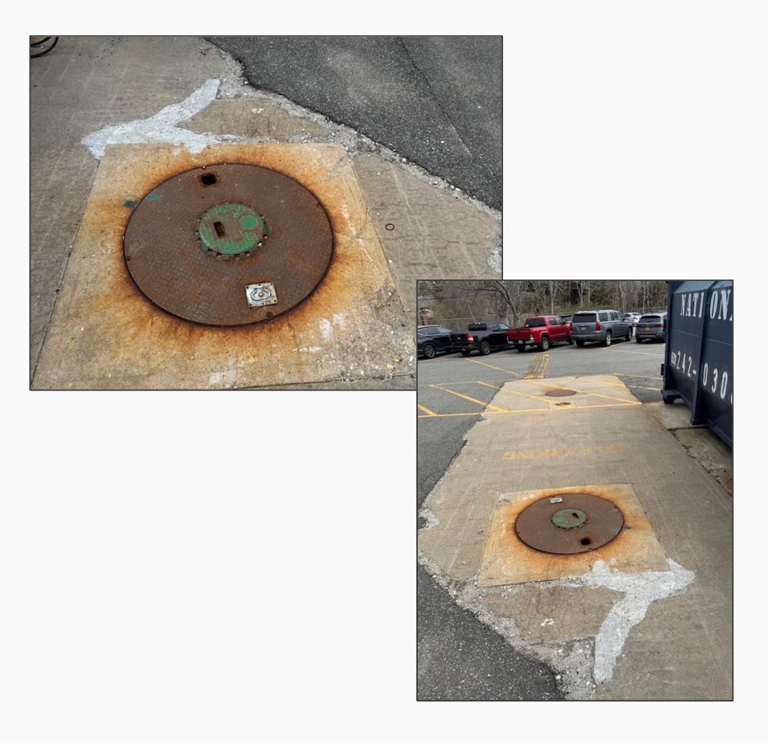 Rusted manhole cover swap outs and a rebuild of the chimneys attached to them will happen at East Hampton Middle School. EAST HAMPTON SCHOOL DISTRICT