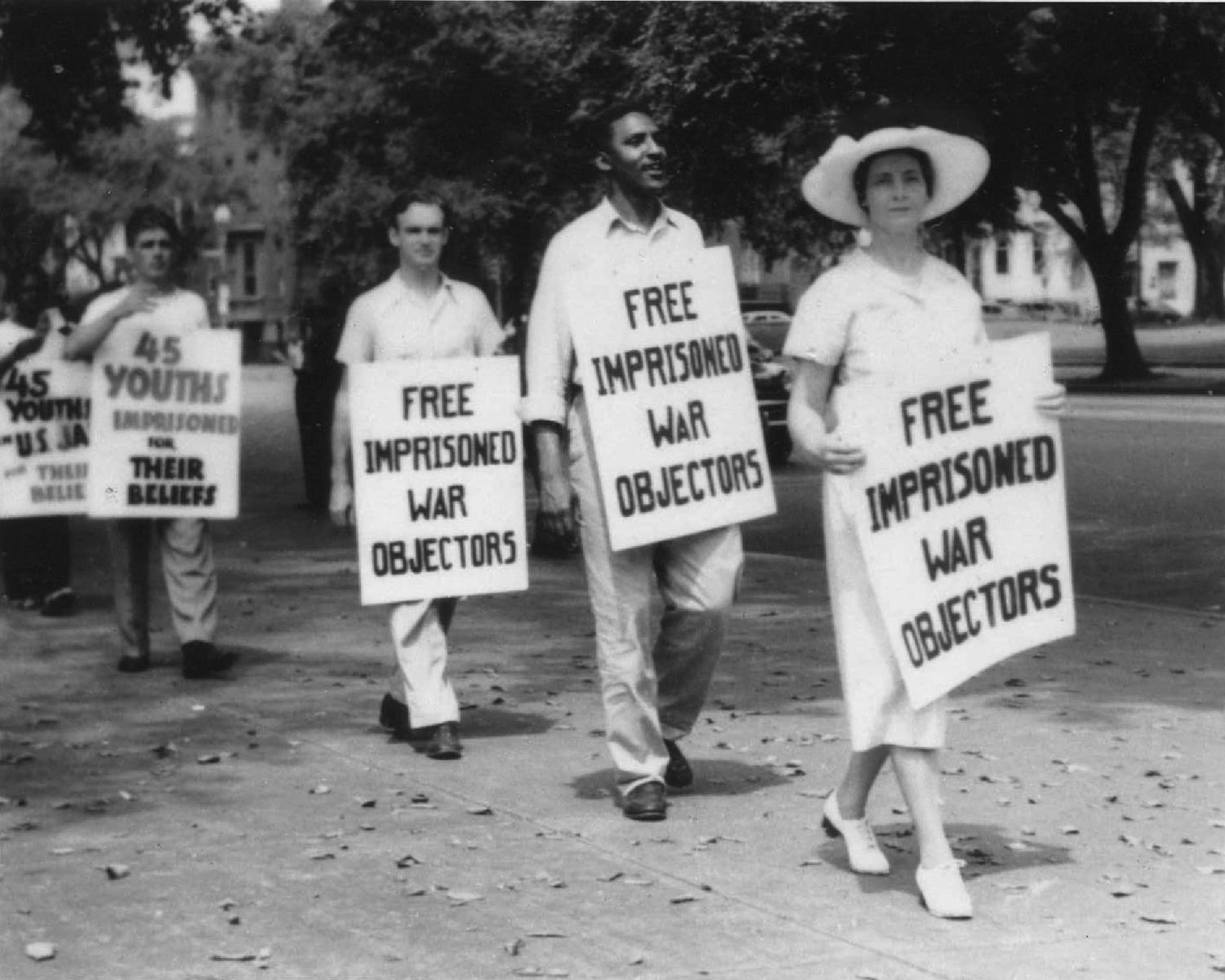 Bayard Rustin at anti-war demonstration in Washington, DC, 1940s. COURTESY ESTATE OF BAYARD RUSTIN.