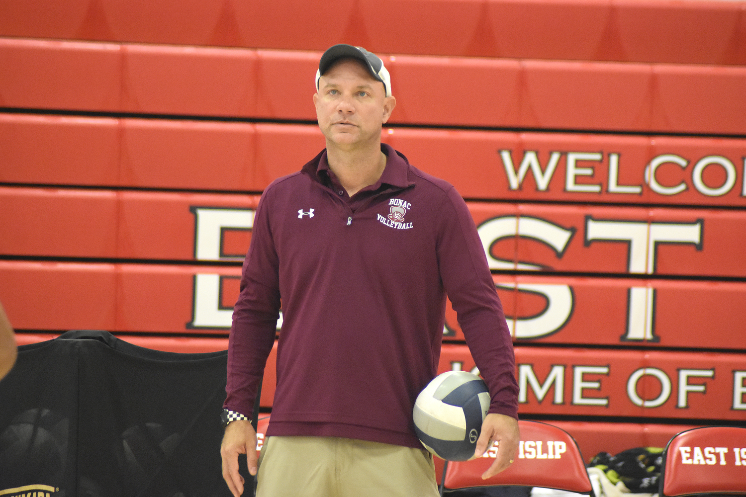 East Hampton boys volleyball head coach Josh Brussell is excited about the upcoming season.  DREW BUDD