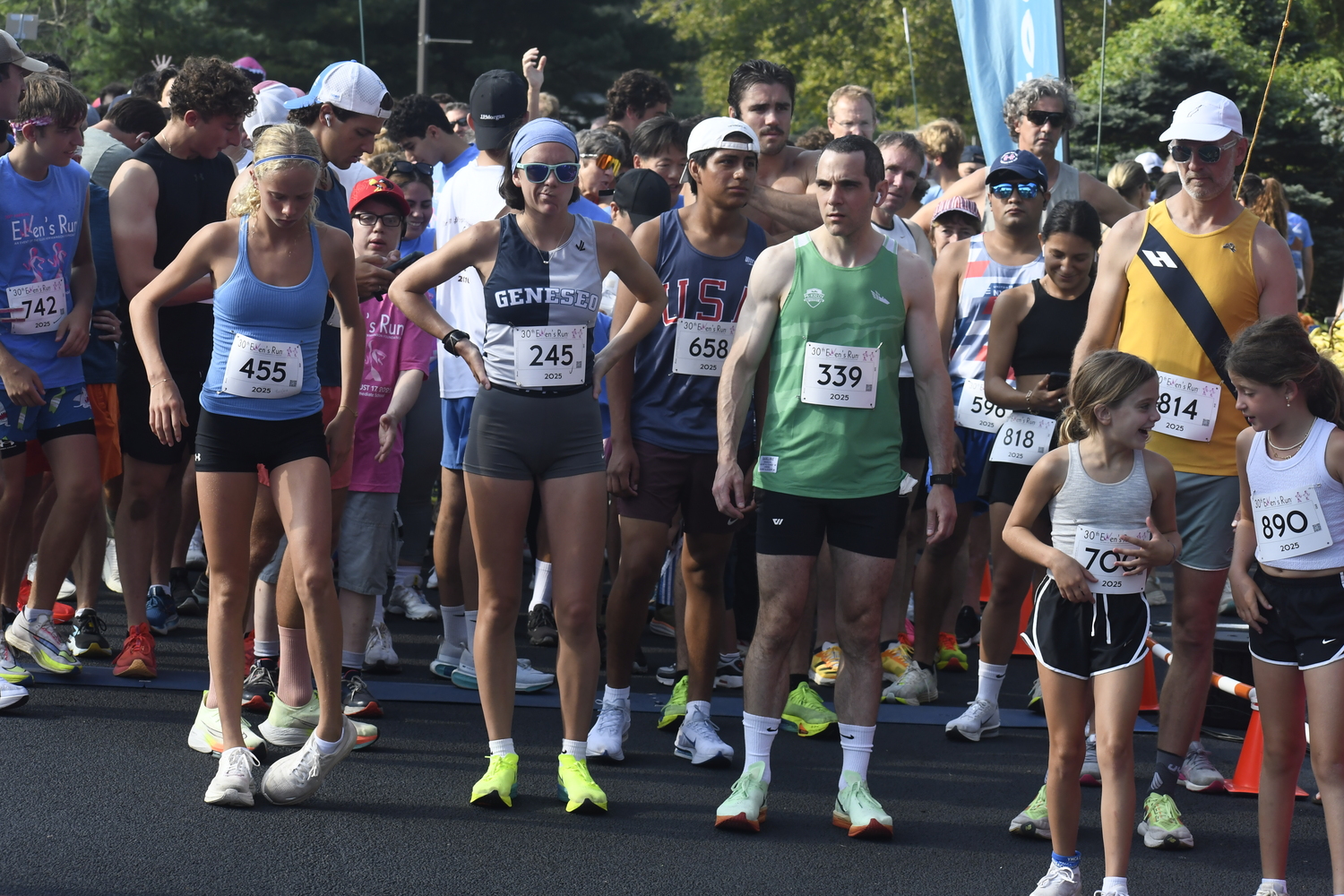 The runners are ready to start the 30th annual Ellen's Run in Southampton on Sunday morning.  DREW BUDD