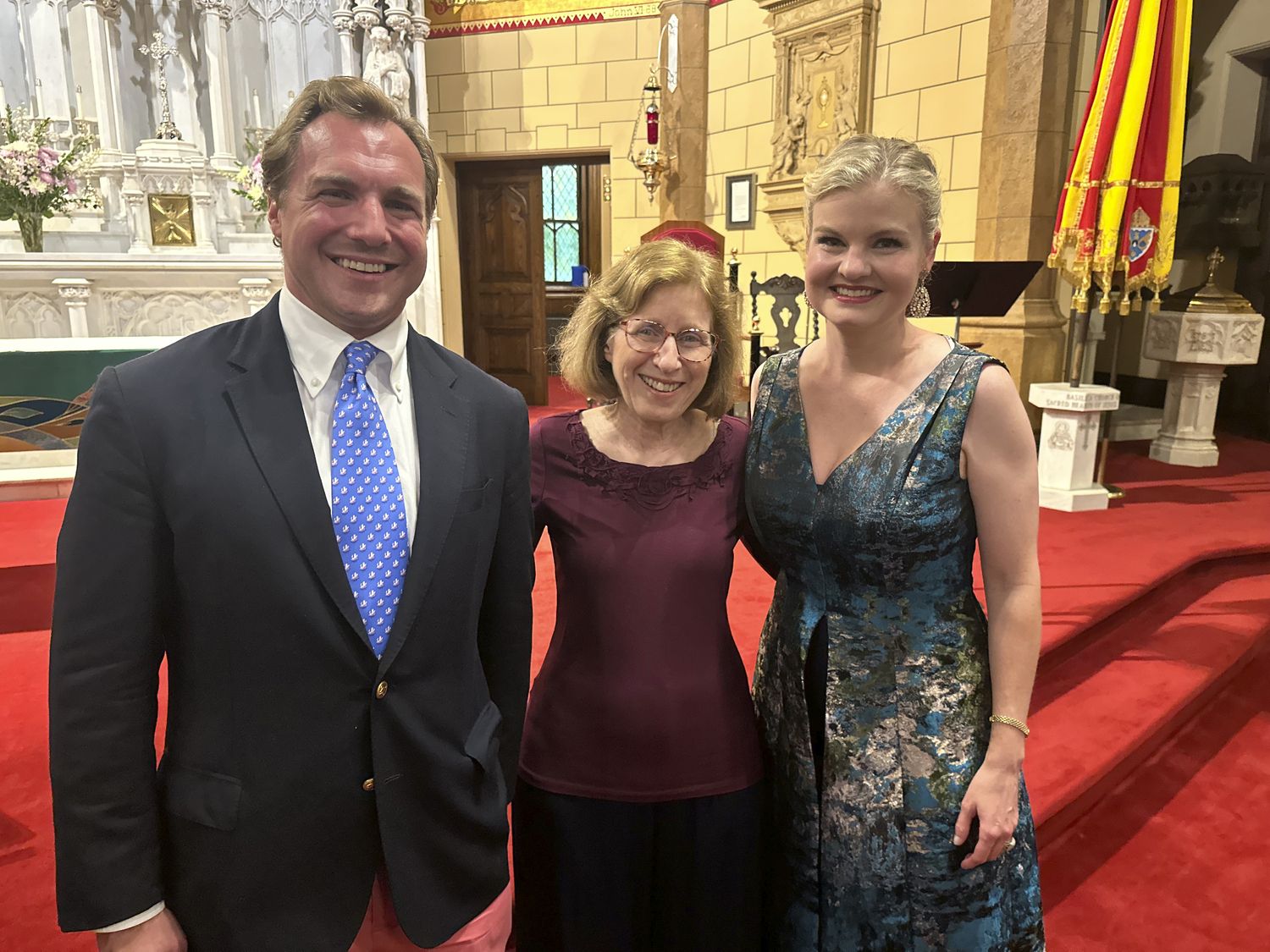 Gordon Faux, Jane Leslie and Sarah Moulton Faux at Summer Roses Concert.  GREGORY D'ELIA