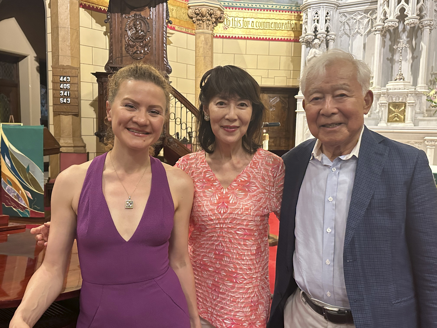 Asiya Korepanova, Junko Ohtsu and Hiro Suzuki at Summer Roses Concert. GREGORY D'ELIA