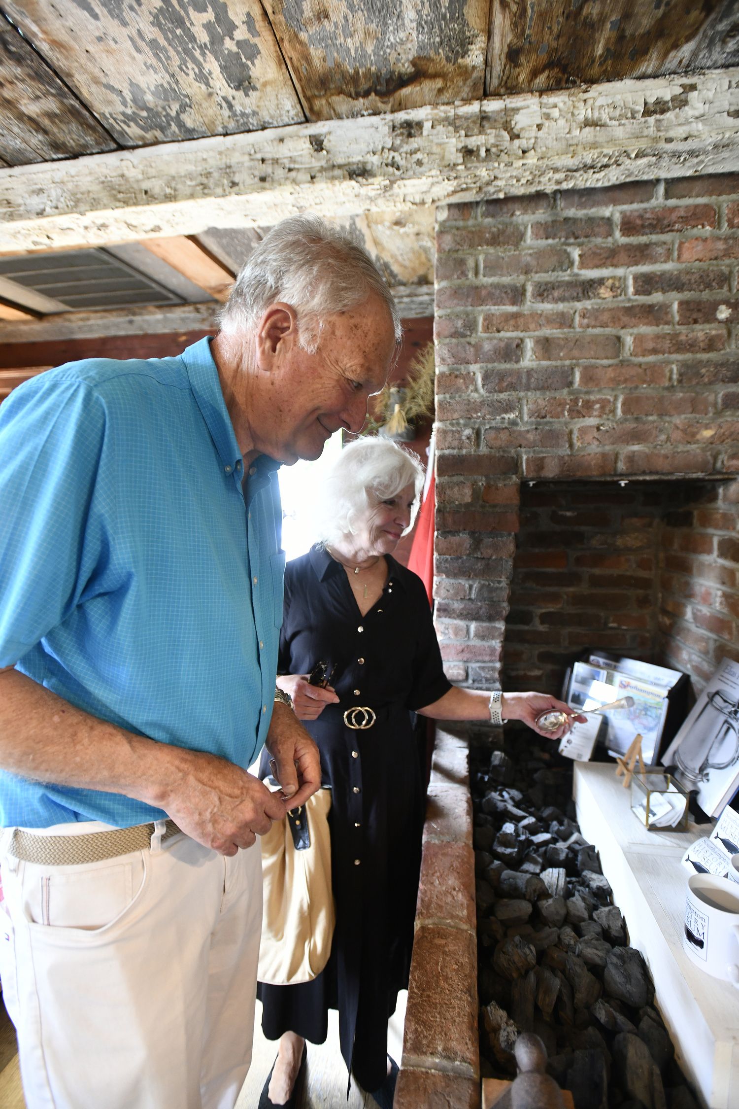 Noel Gish and Kathryn Curran at the Pelletreau Silver Shop in Southampton Village.  DANA SHAW