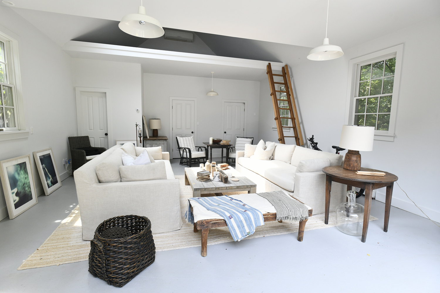 The outdoor space at Stephanie Horton's Sag Harbor home.  DANA SHAW