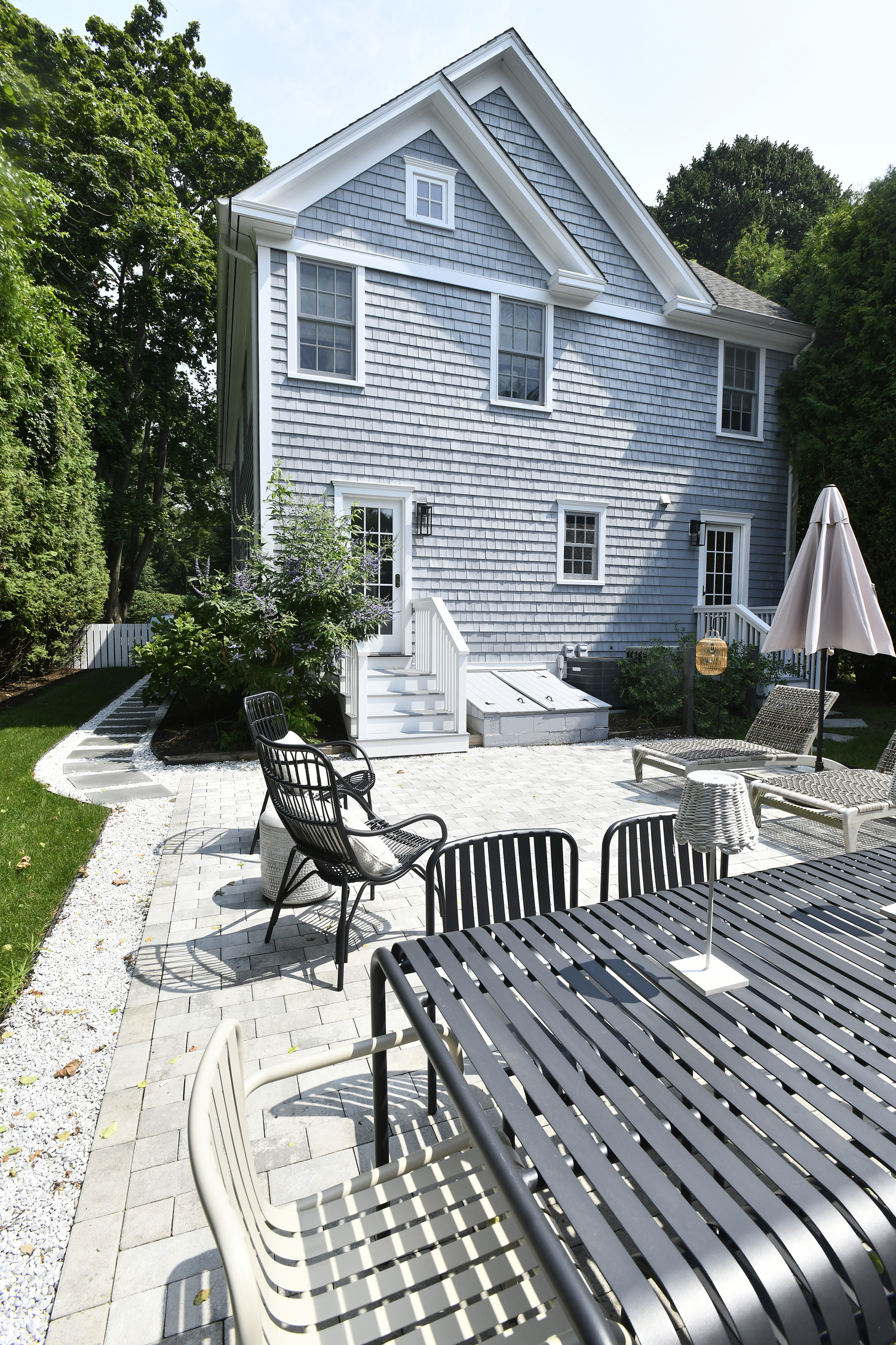 The outdoor space at Stephanie Horton's Sag Harbor home.  DANA SHAW