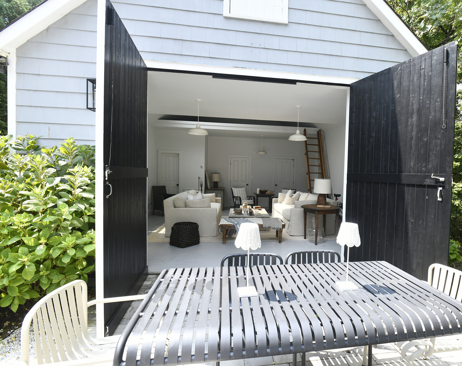 The outdoor space at Stephanie Horton's Sag Harbor home.  DANA SHAW