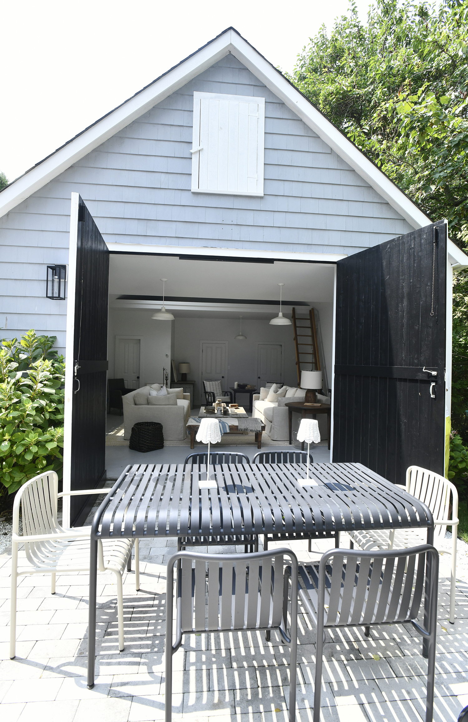 The outdoor space at Stephanie Horton's Sag Harbor home.  DANA SHAW
