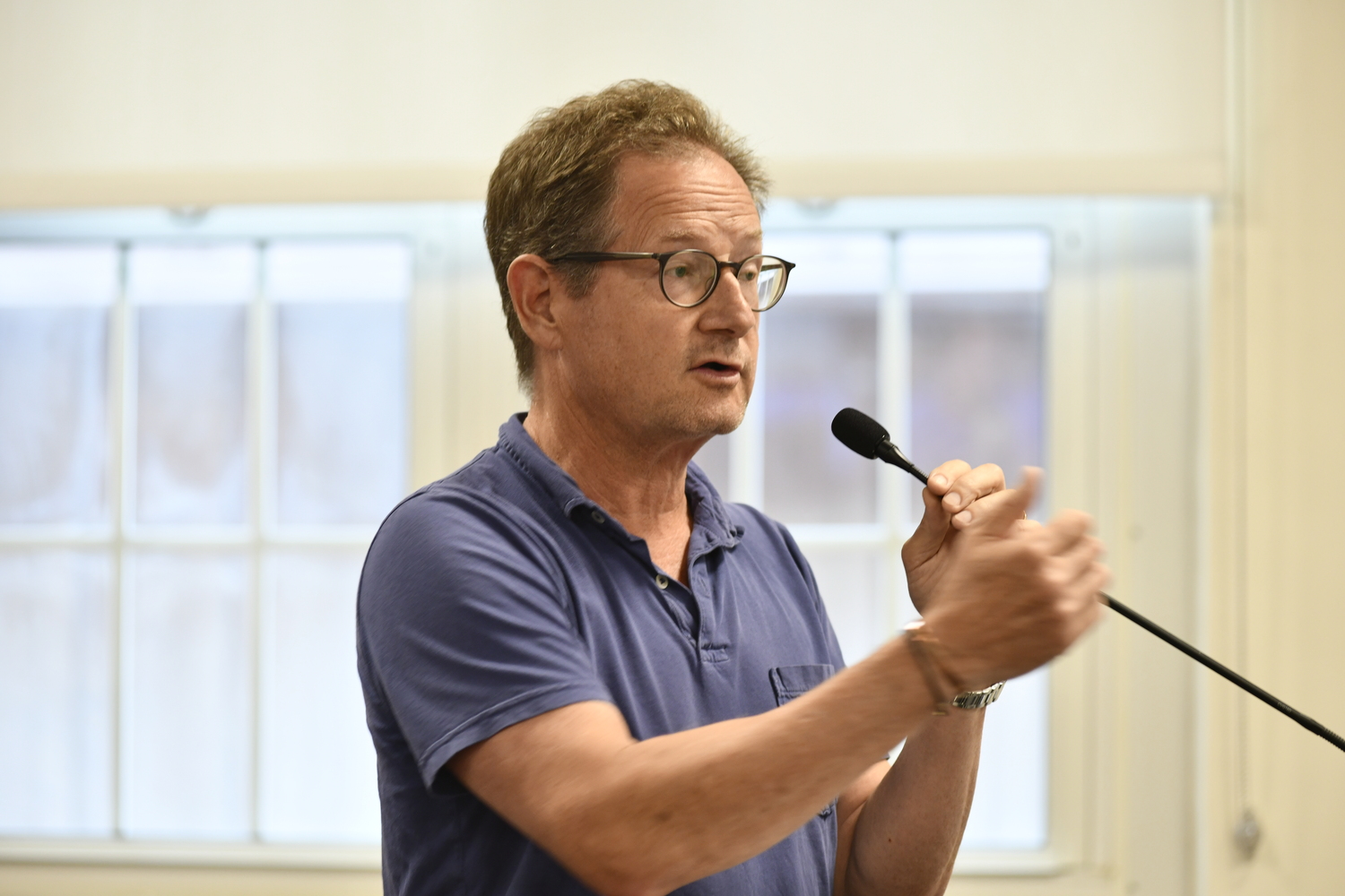 William McLanahan at the August 14 Southampton Village Village Board of Trustees meeting.  DANA SHAW