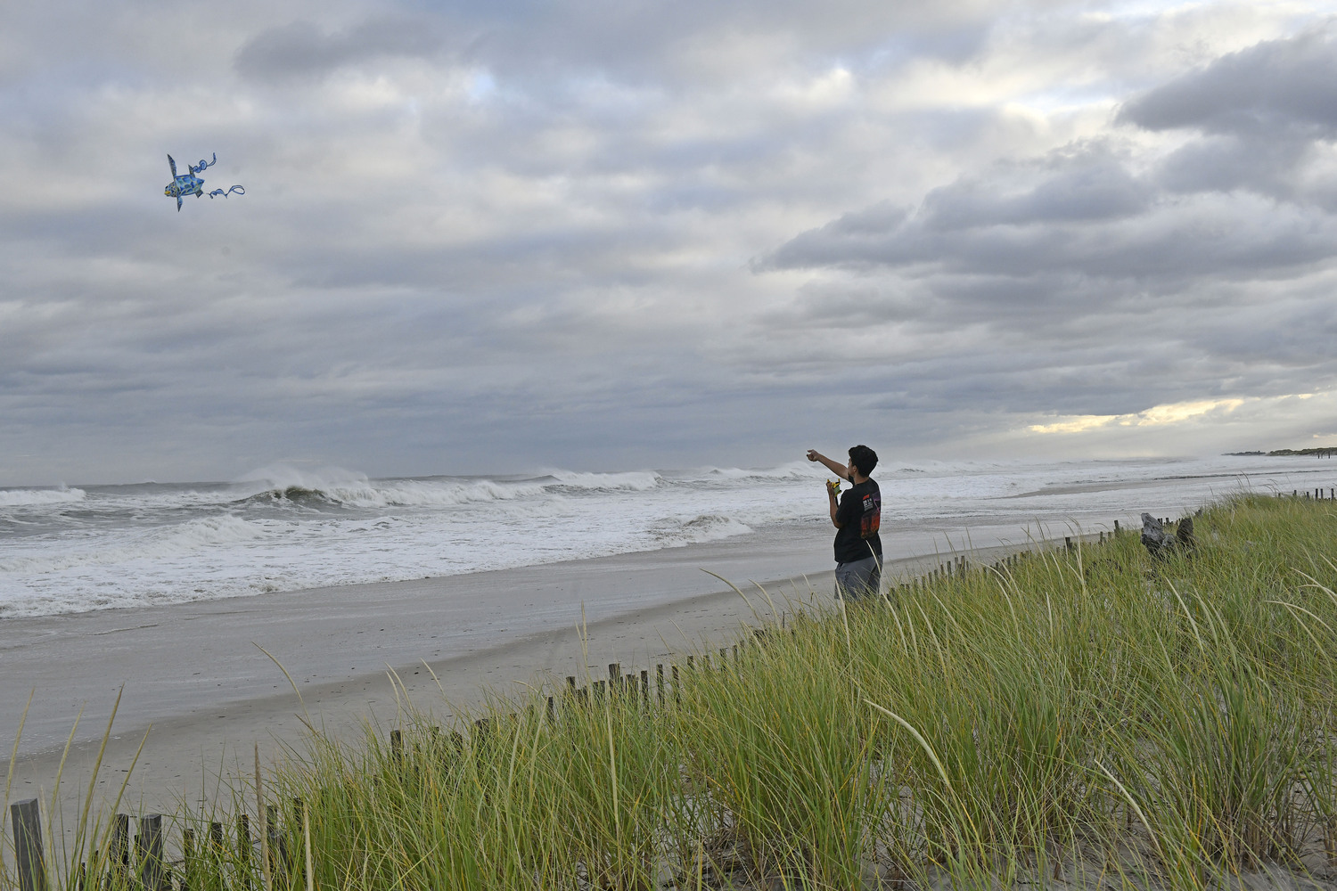 The wind was up and perfect for kite flying as the remnants of Hurricane Erin blew through the area last week.  DANA SHAW