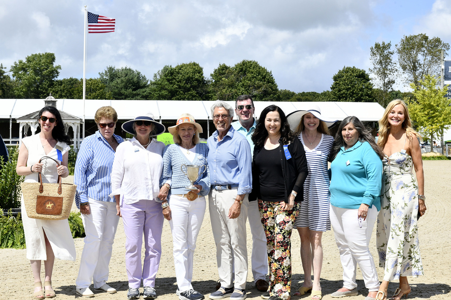 Long Island Sportsmanship Award recipient Carolyn Vincent, fourth from left, at the classic on Sunday.  DANA SHAW