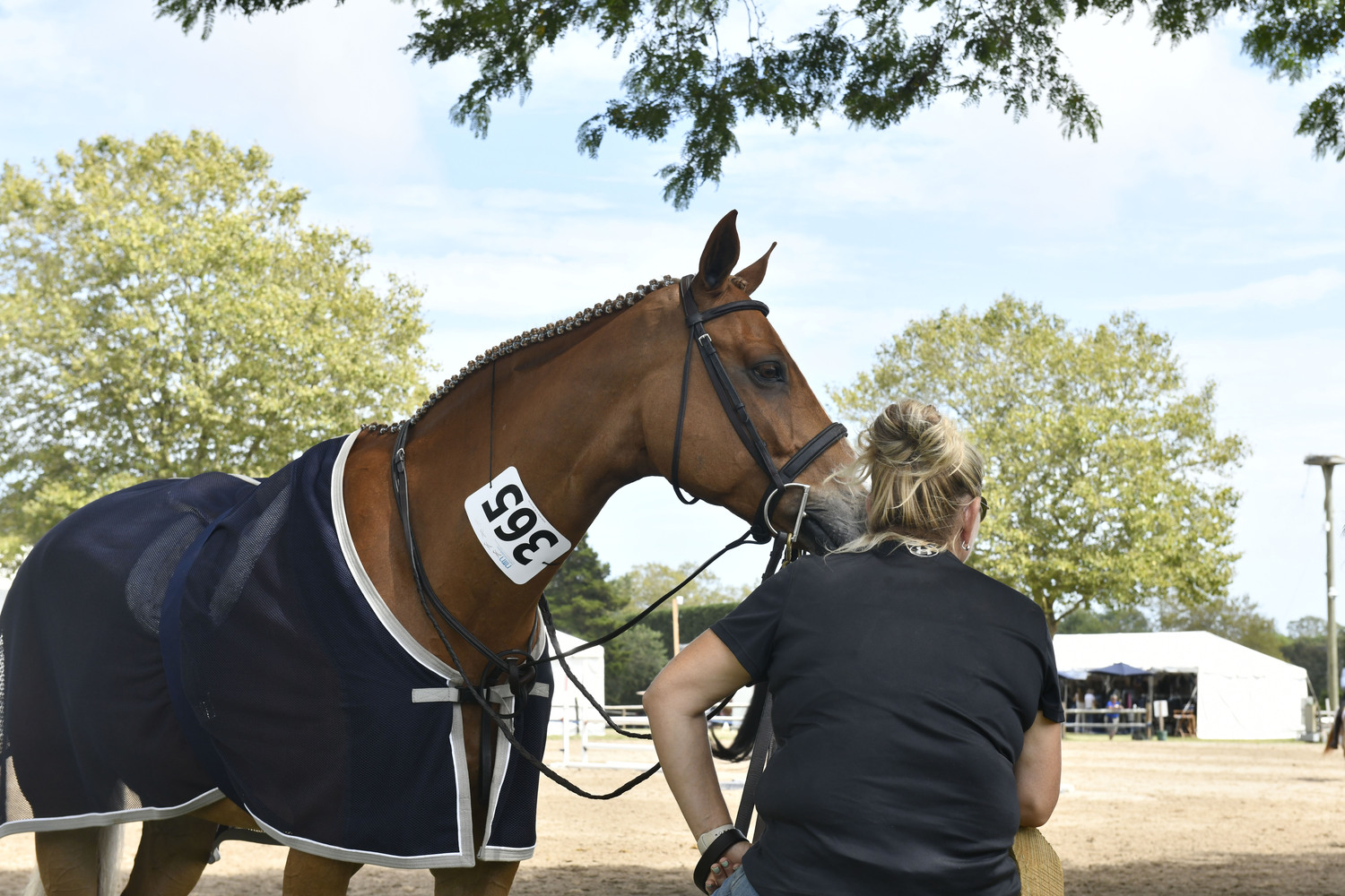 Watching from the sidelines on opening day of the Hampton Classic Horse Show on Sunday.  DANA SHAW