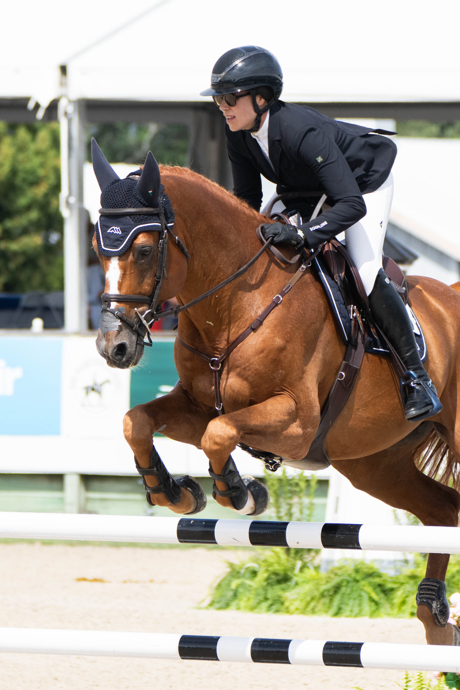 Brianne Goutal-Marteau (USA) and S&L Marlon VD Heffinck won the $30,000 The Wellington Jumper Challenge.  LORI HAWKINS
