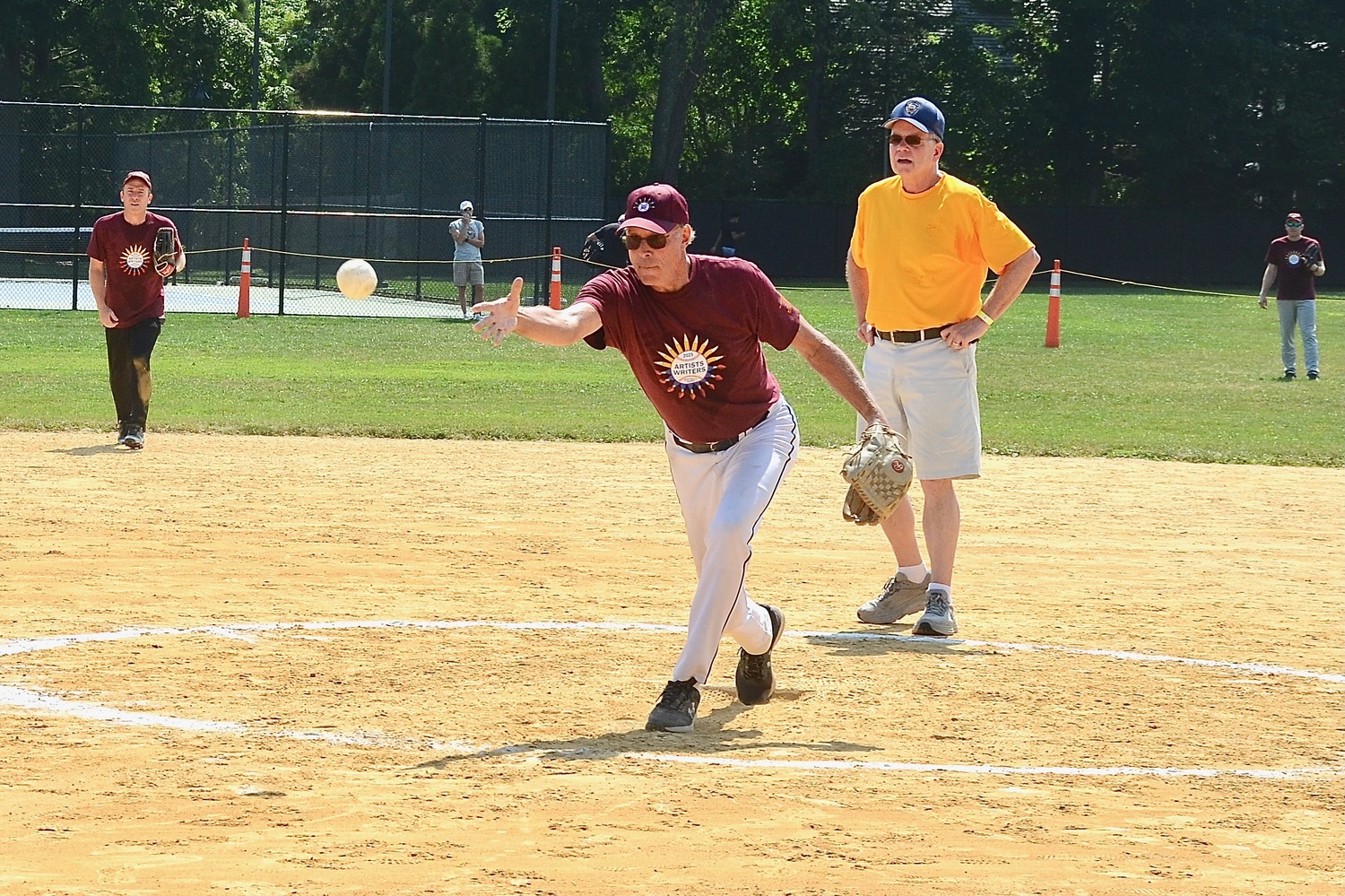 Paul Winum, who was named MVP, tosses a pitch for the Writers.  KYRIL BROMLEY