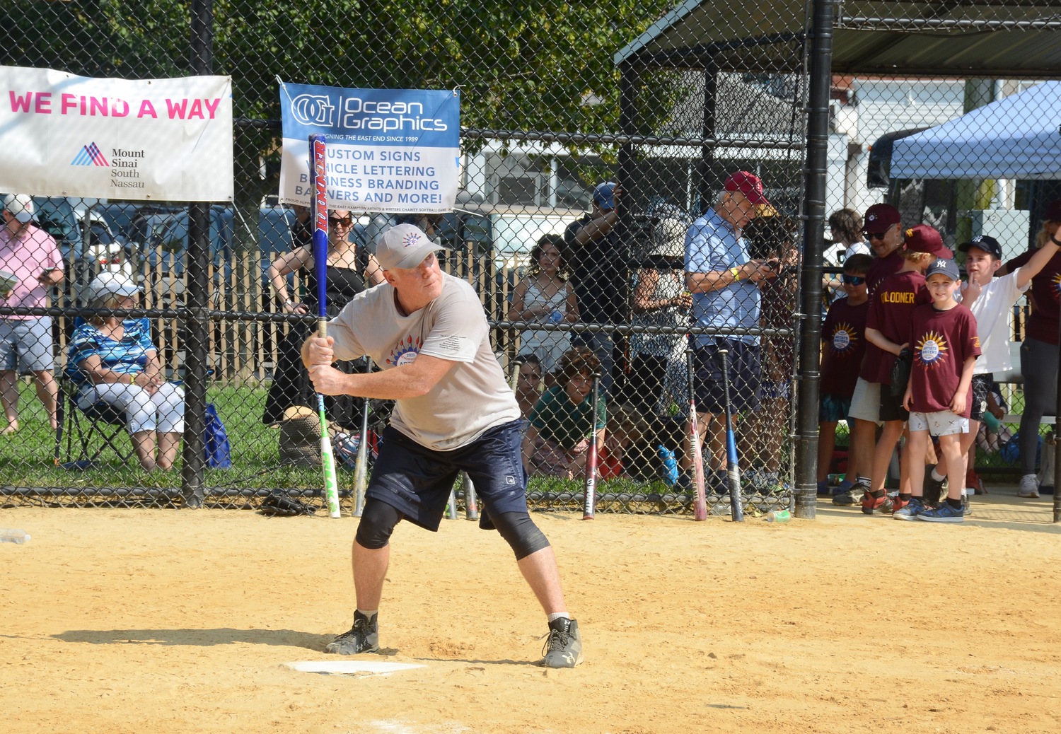 Artist Bill Quigley at bat.  KYRIL BROMLEY
