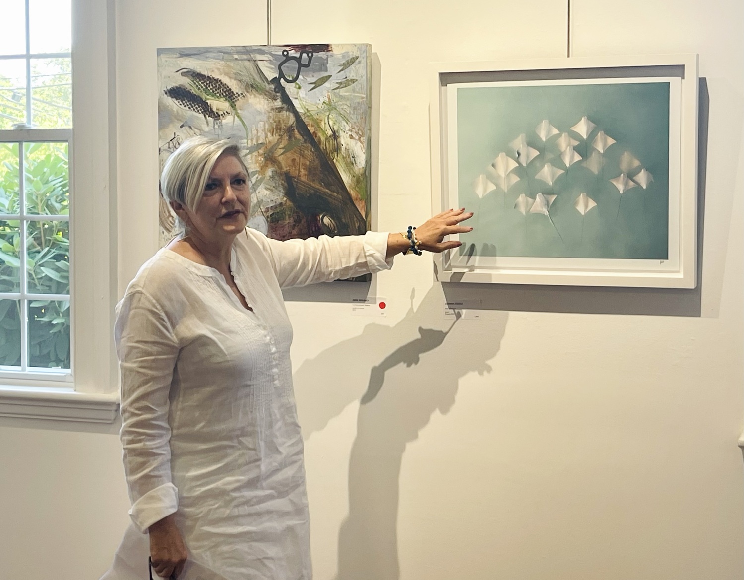 Donna Corvi during the Curator's Talk and Tour of the 58th Annual Springs Invitational at Ashawagh Hall. COURTESY SPRINGS IMPROVEMENT SOCIETY