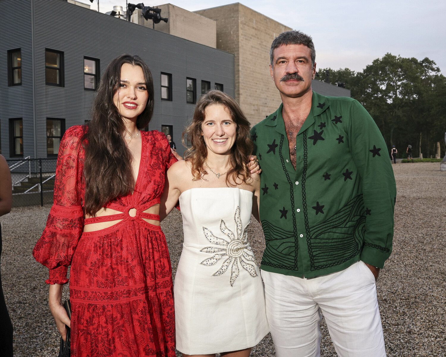 Anastasiya Siro, Elise Herget and Jorn Weisbrodt at the Watermill Center benefit, 