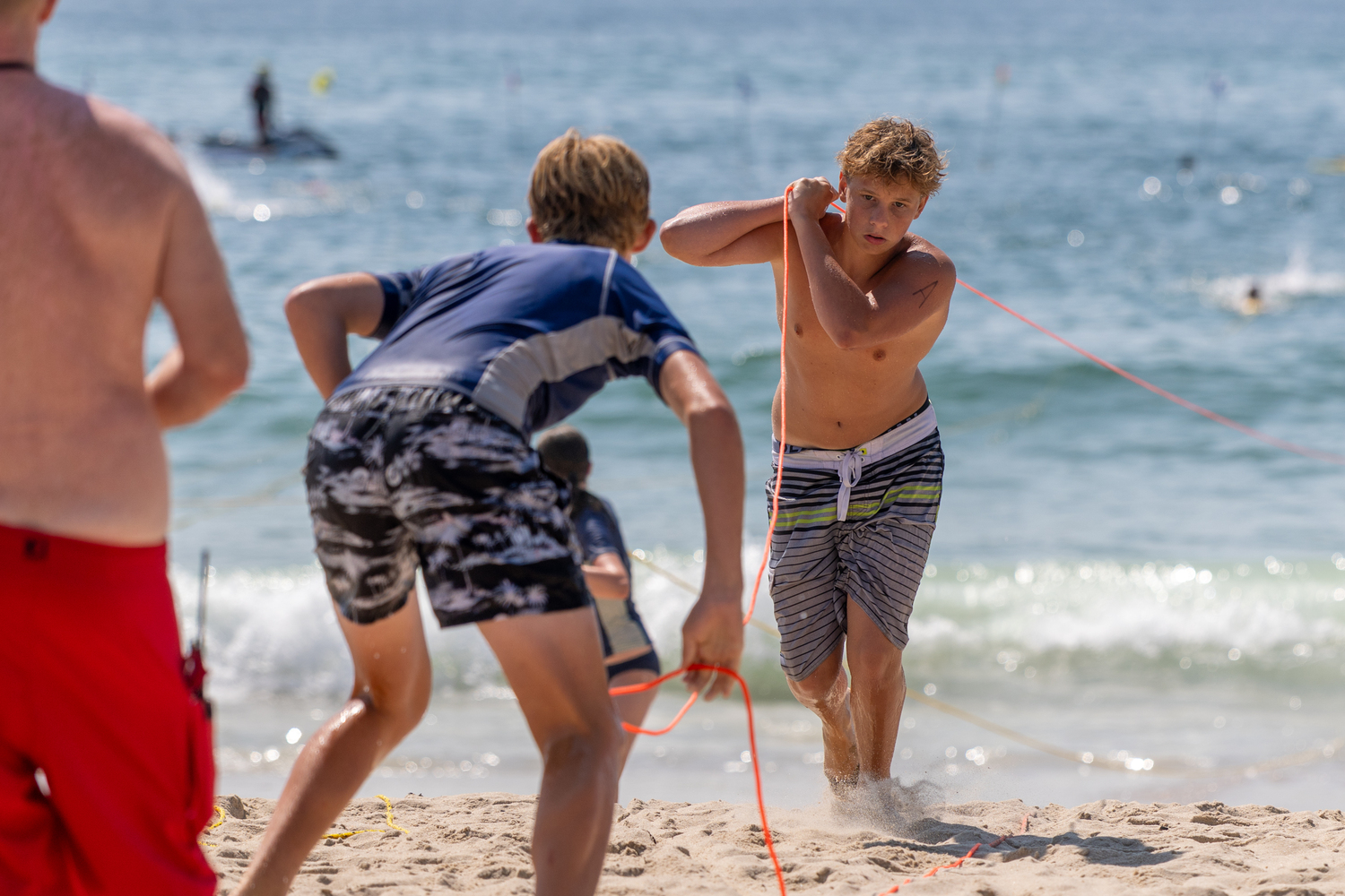 Junior lifeguards in the landline rescue.  RON ESPOSITO