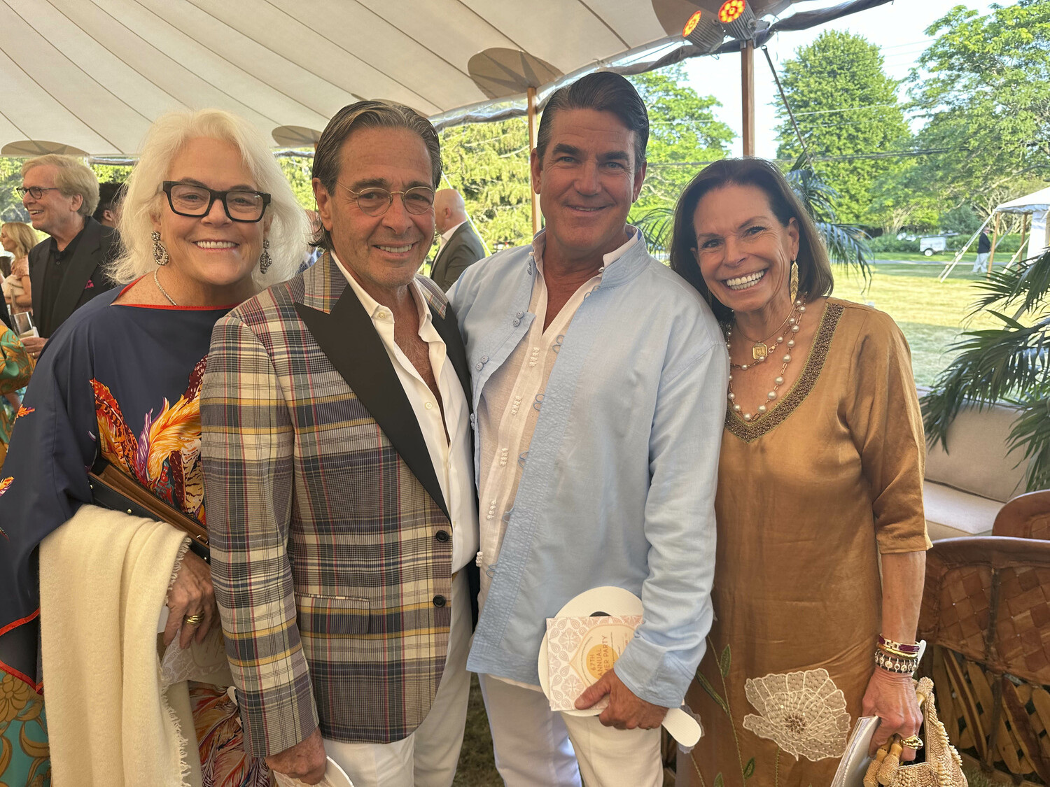 Sally Van Erk, Jeff Phiefle, David Granville and Barbara Zweig at the Hospital Summer Party.  GREGORY D'ELIA
