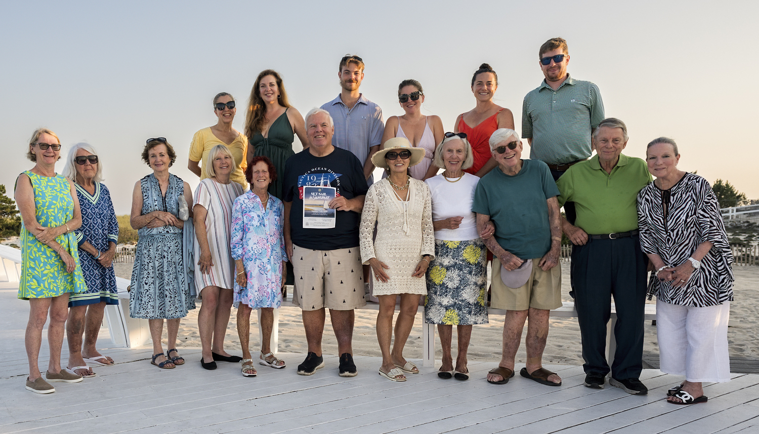 Committee members of East End Hospice’s summer fundraiser, Set Sail Into Summer, gathered to celebrate the event’s resounding success after raising $700,000 in support of adult bereavement counseling and Camp Good Grief scholarships for children who have lost a loved one. The celebration was hosted by Pauline Schmidt on July 28 at the Swordfish Beach Club in Westhampton Beach, honoring the dedicated volunteers and supporters whose efforts made the June 28 fundraiser such a meaningful achievement. COURTESY EAST END HOSPICE