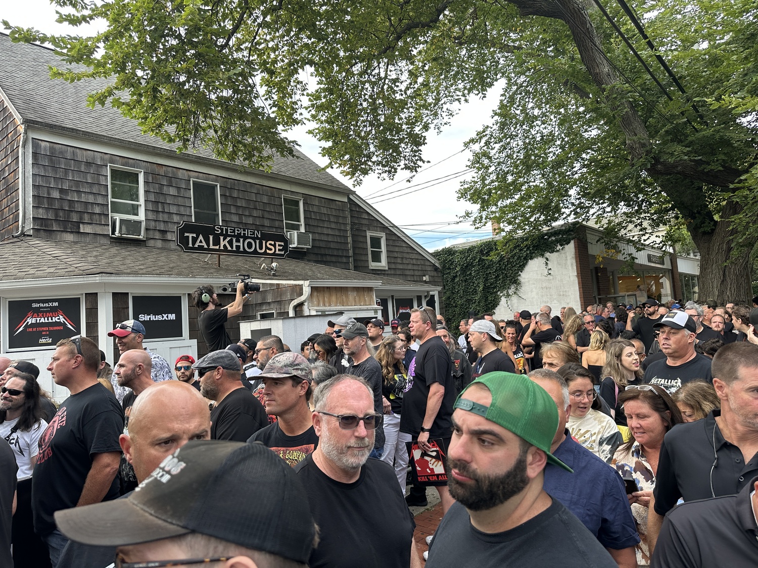 Fans lined up outside the Stephen Talkhouse waiting to see Metallica on Thursday, August 28. DAN STARK
