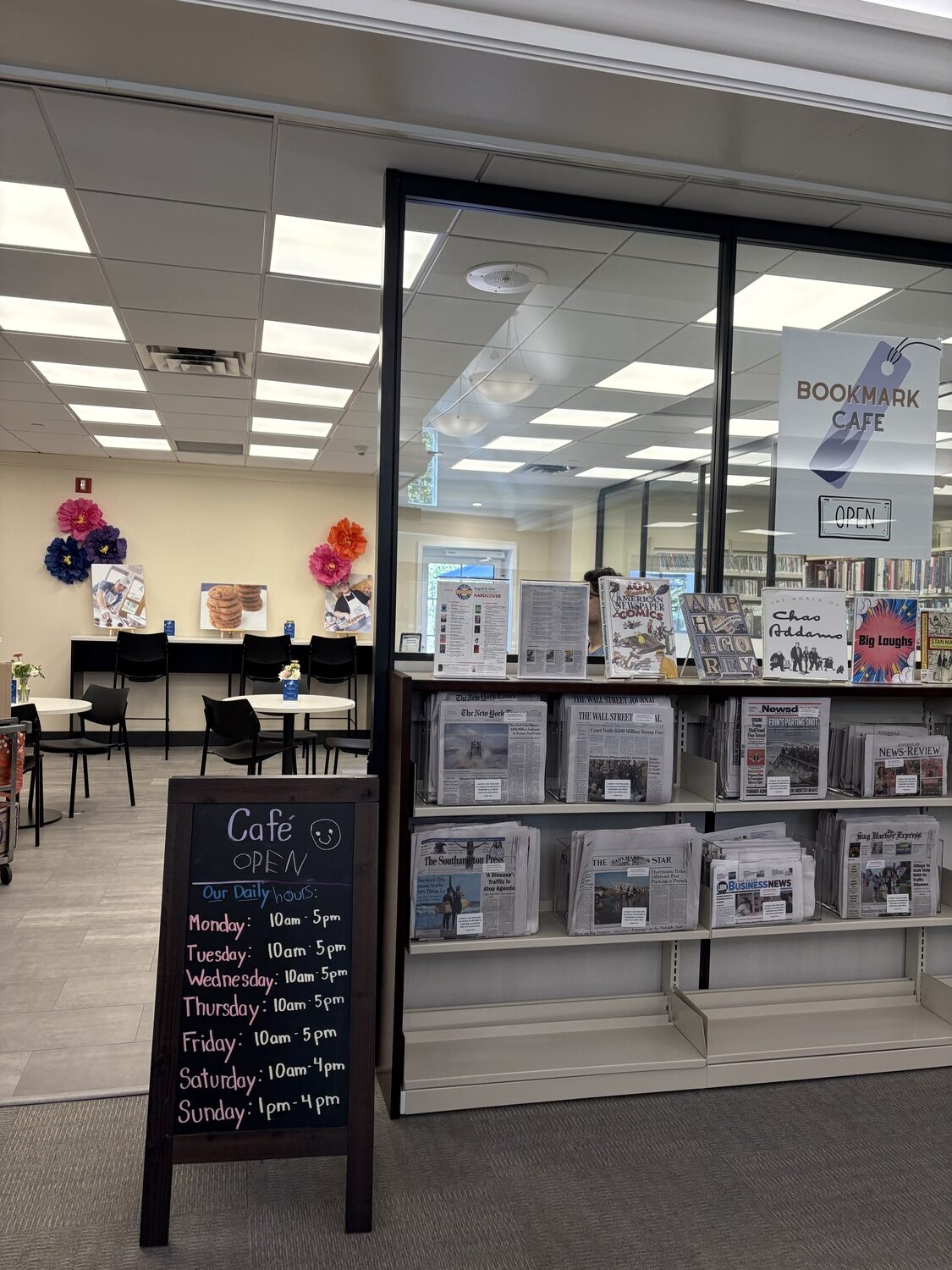The Bookmark Cafe at Rogers Memorial Library in Southampton is hosted and staffed by South Fork Bakery, a nonprofit bakery that provides paid employment and job training for adults with disabilities. CAILIN RILEY