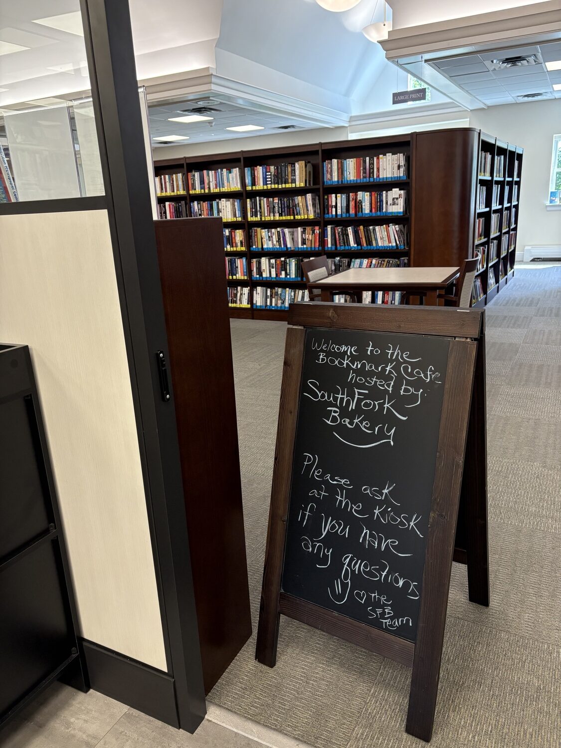 The Bookmark Cafe at Rogers Memorial Library in Southampton is hosted and staffed by South Fork Bakery, a nonprofit bakery that provides paid employment and job training for adults with disabilities. CAILIN RILEY