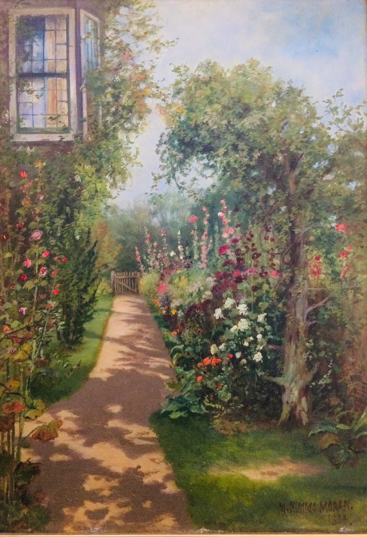 Mary Nimmo Moran painting of her garden. COURTESY EAST HAMPTON LIBRARY