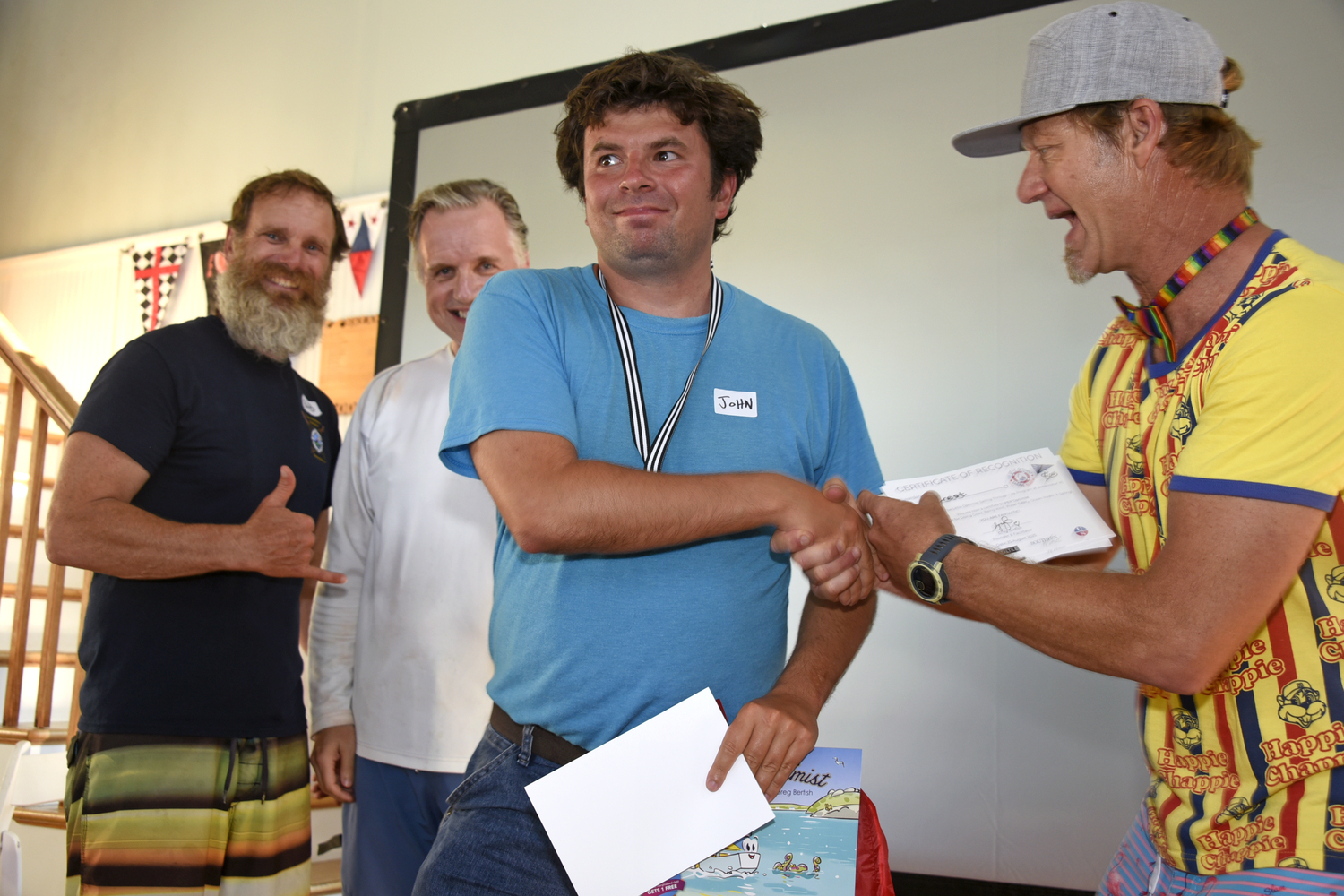 An athlete of Monday's instruction is a certified sailor by Greg Bertish, Bob MIller and Nick Gazzolo. MICHAEL MELLA