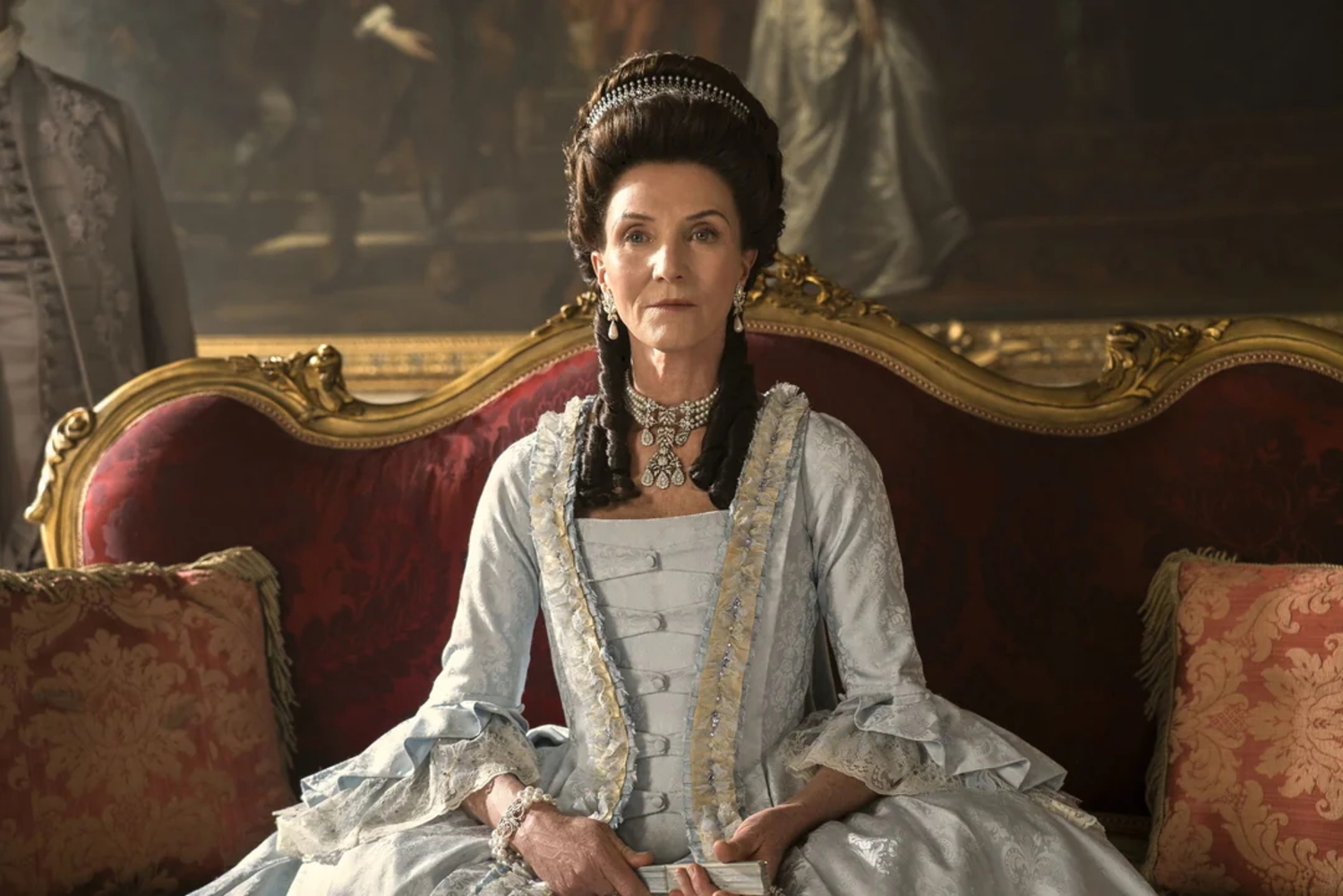 Nicky Sandford 's credits include Senior Costume Buyer for the series “Queen Charlotte: A Bridgerton Story.” © NETFLIX
