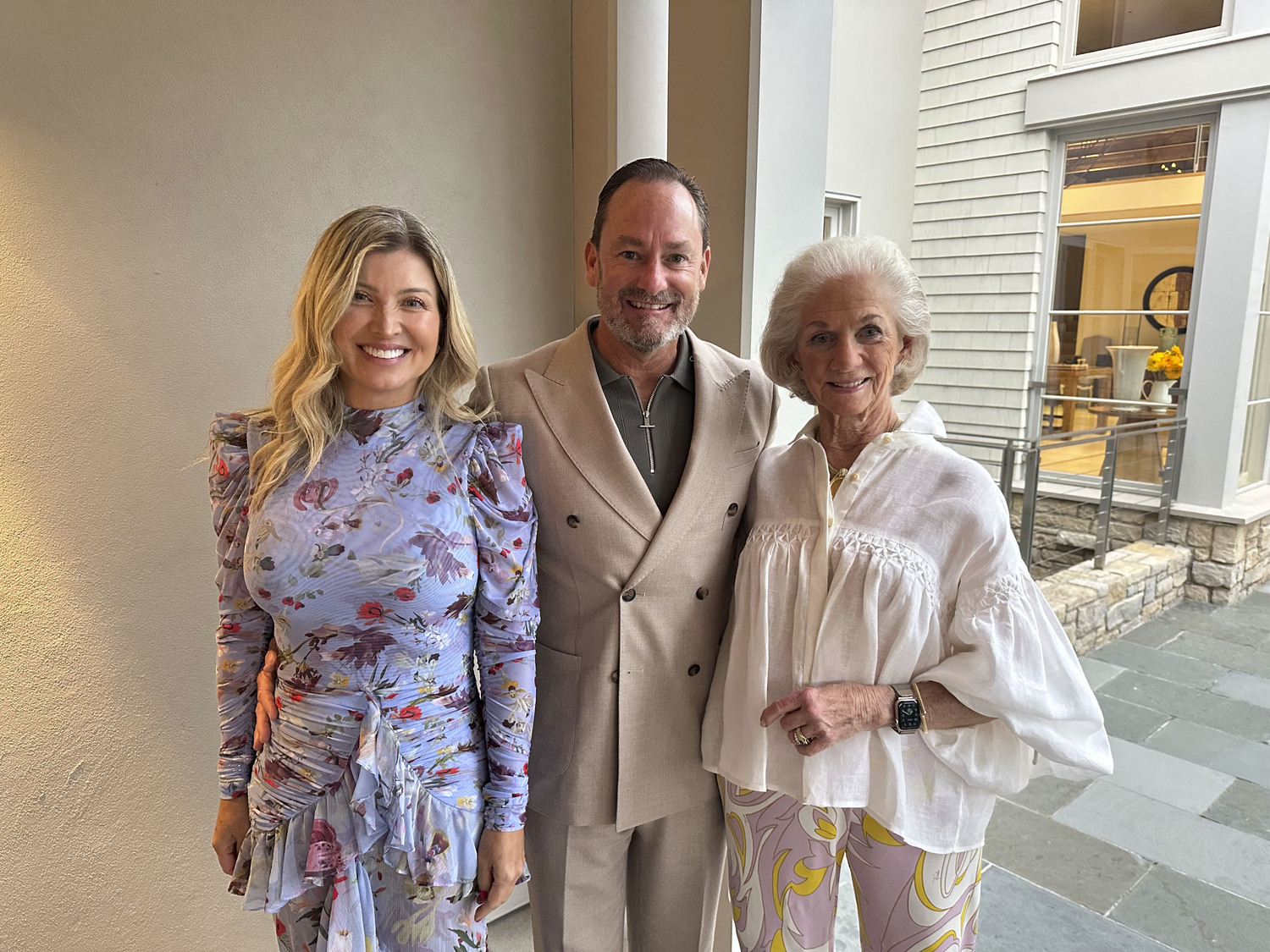 Maria Uribe, David McClymont and Ann Grimm at cocktails for the Palm Beach Symphony.  GREGORY D'ELIA