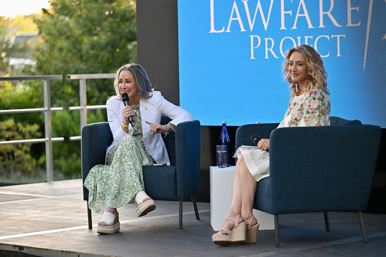 Actress Patricia Heaton, left, and Brooke Goldstein, founder and executive director of the Lawfare Project. THE LAWFARE PROJECT/#ENDJEWHATRED
