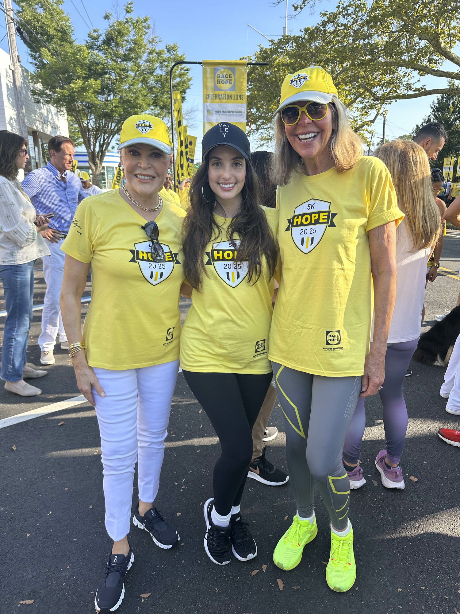 Audrey Gruss, Alexa Ray Joel, and Jamee Gregory at the Race for Hope.   GREGORY D'ELIA