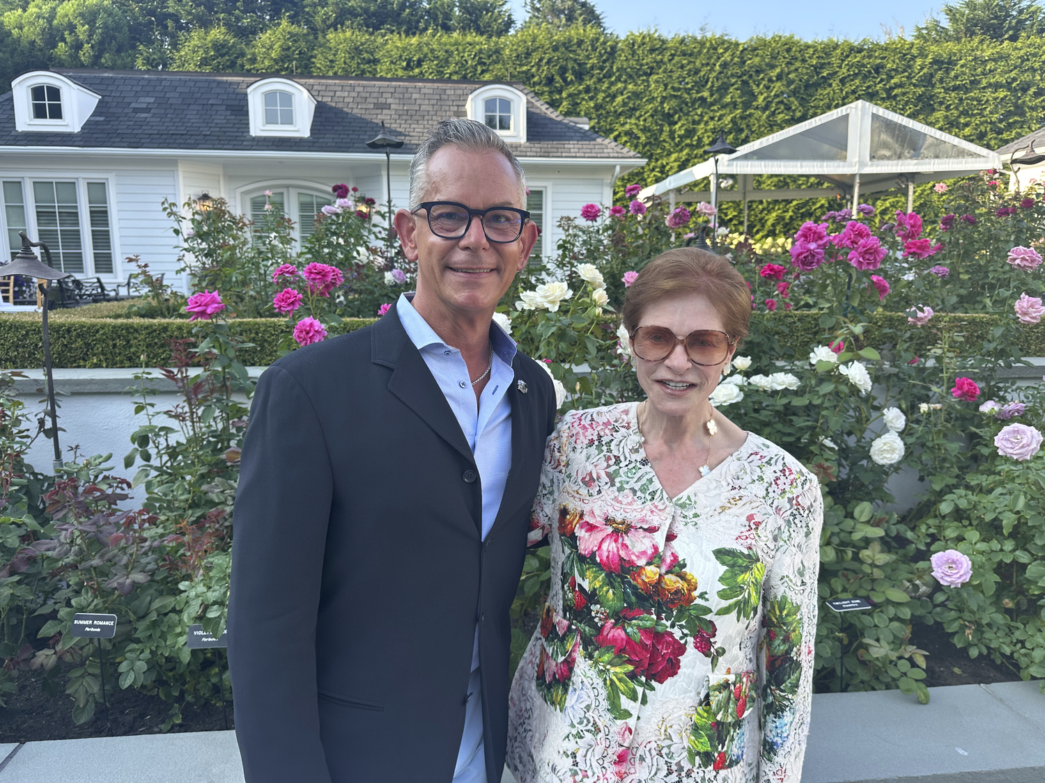 Jim Berkrot and Alixandra Baker at the Southampton Rose Society cocktail party   GREGORY D'ELIA