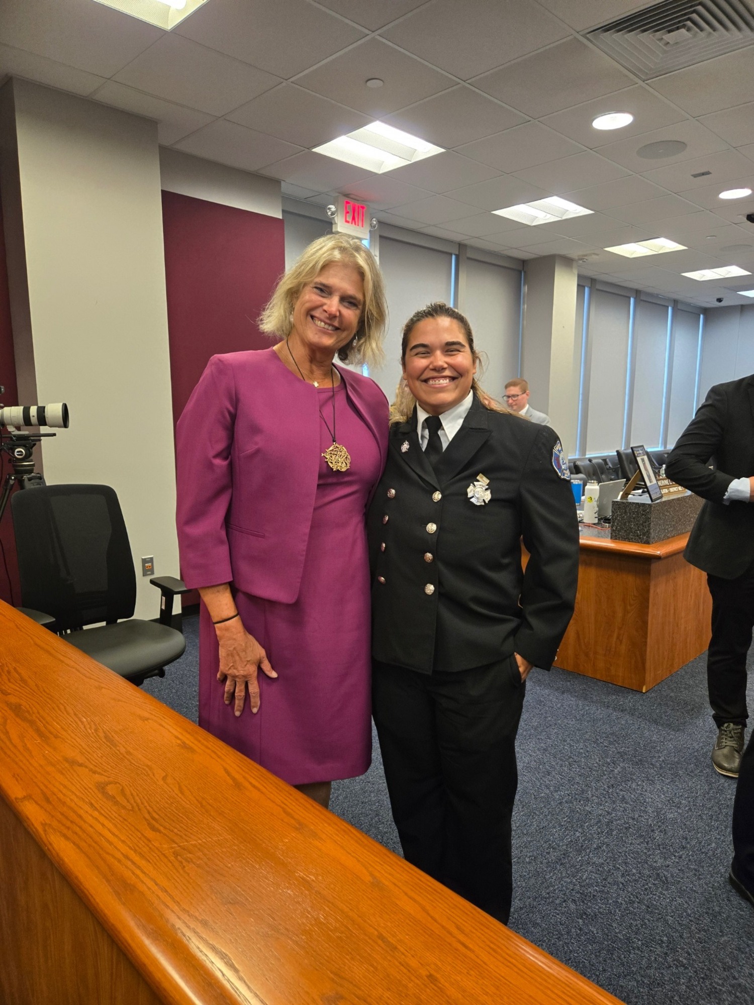 Marissa Rosante, right, with Suffolk County Legislator Ann Welker.