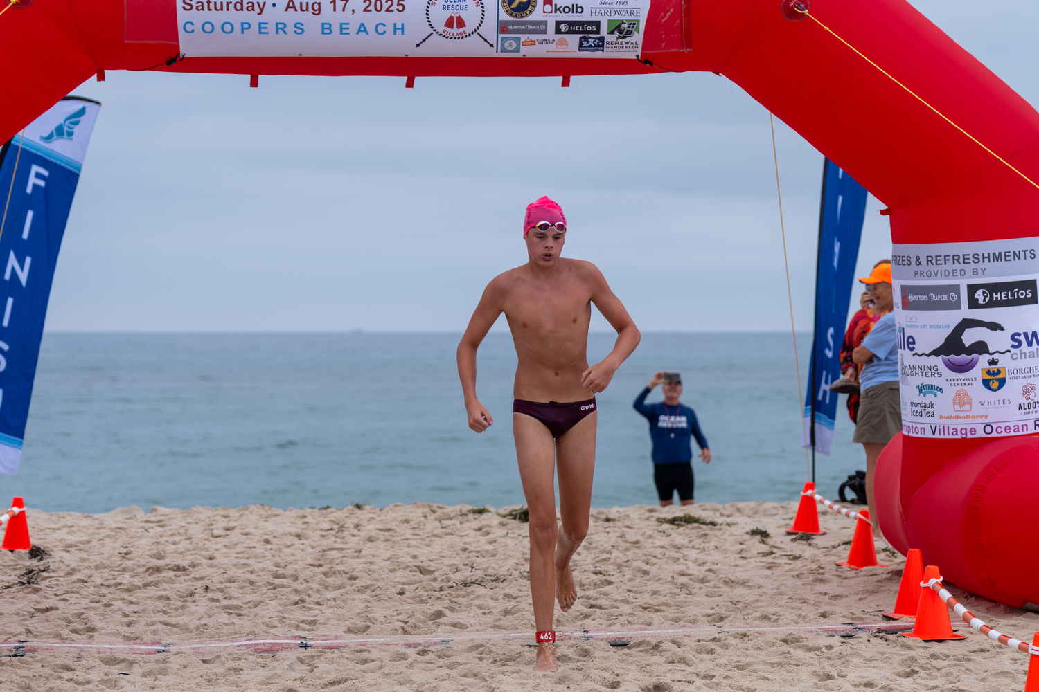 Luca Guerra won the 1-mile swim.   RON ESPOSITO