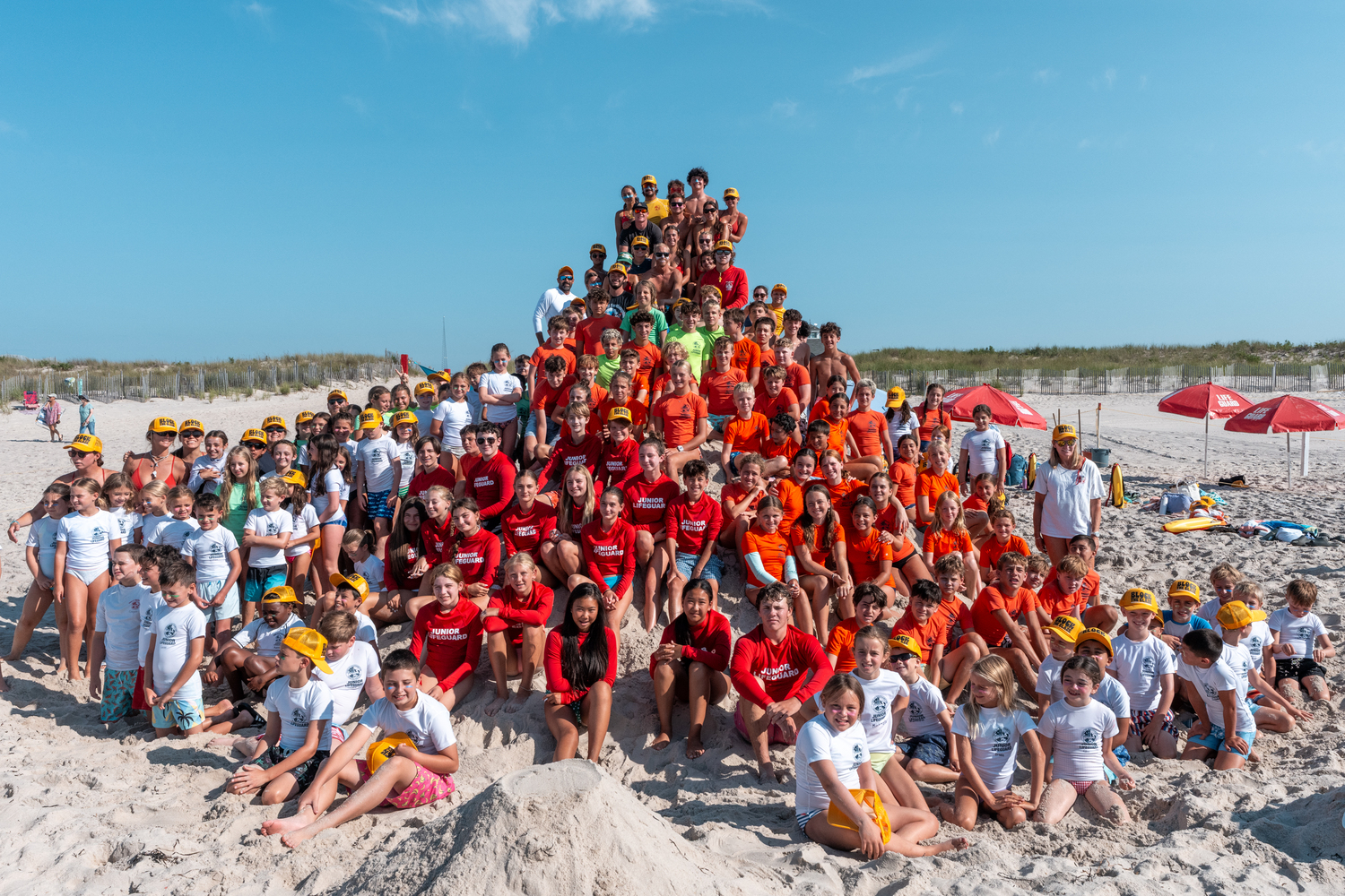 Southampton Town held its junior lifeguard tournament at Ponquogue Beach in Hampton Bays on Saturday morning.  RON ESPOSITO