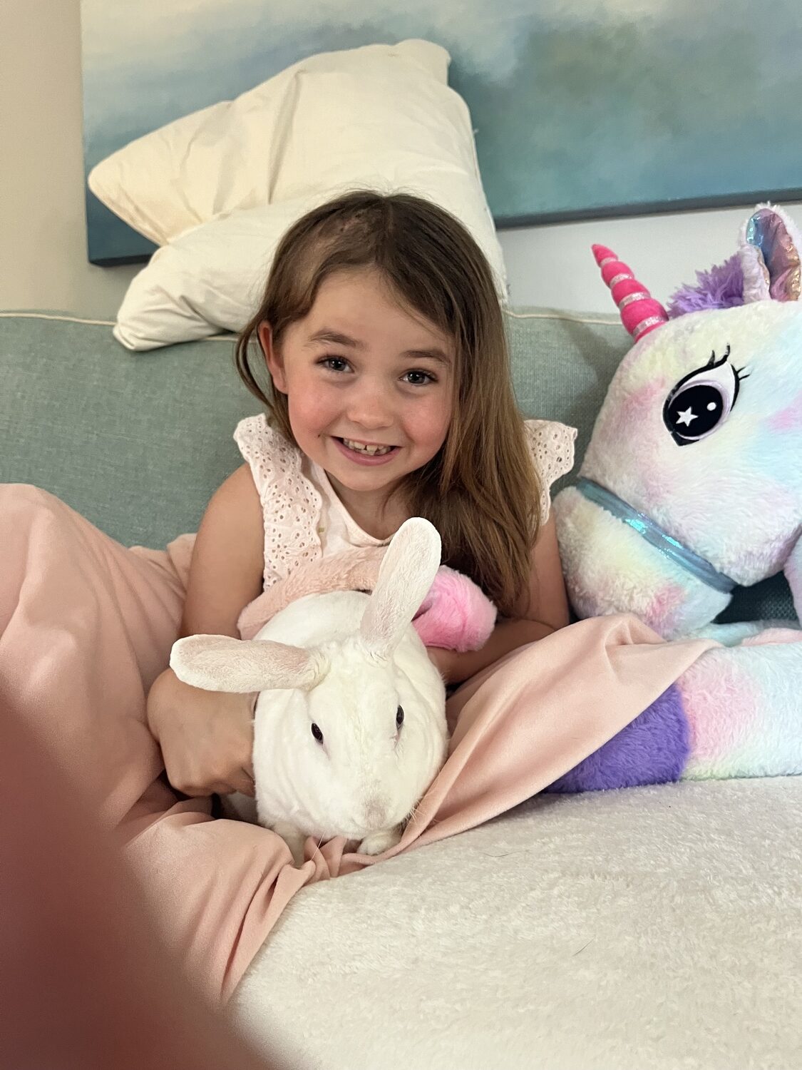 Scarlett Parry with her bunny, Casper. COURTESY JOHN PARRY