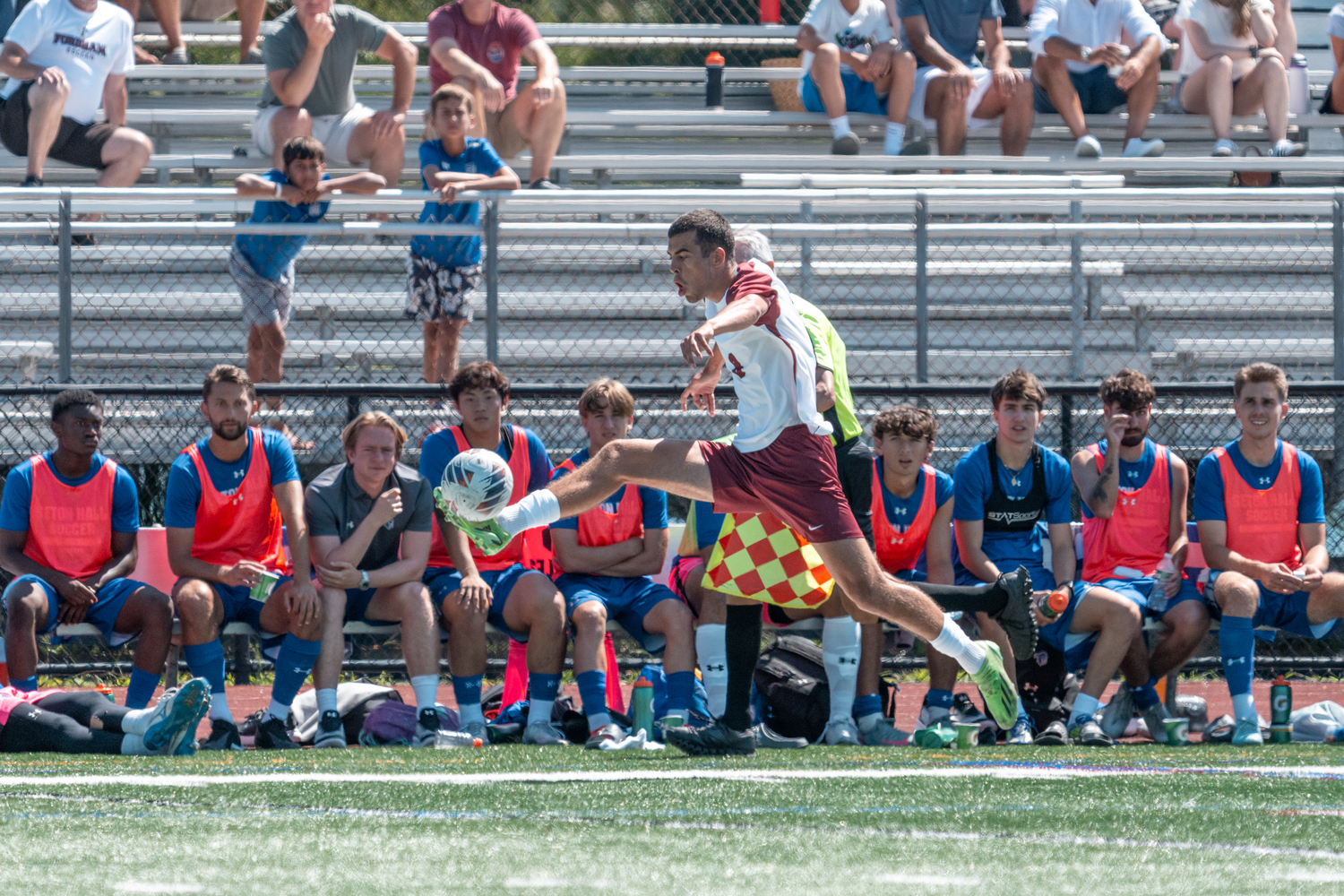 Fordham senior Ede Gramberg tries to keep the ball in play.  RON ESPOSITO