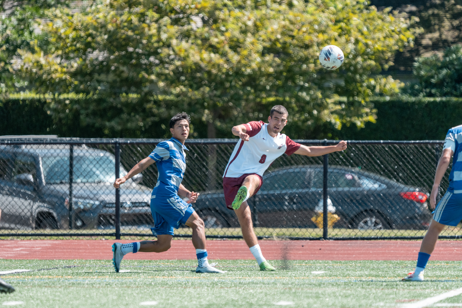 Fordham senior Ede Gramberg clears the ball.  RON ESPOSITO