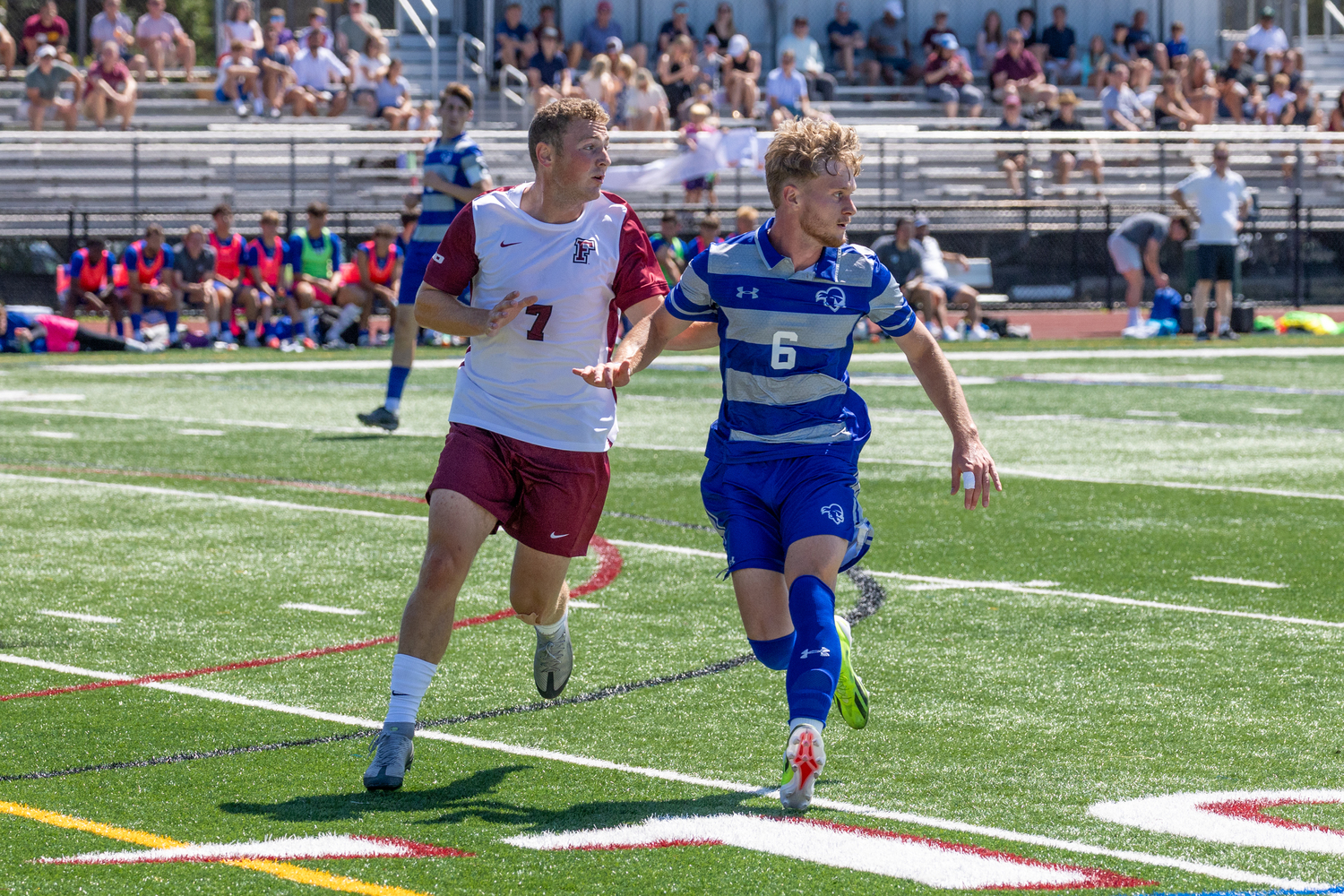 Fordham senior Andre Insalaco and Seton Hall senior Konstantin Donalies.  RON ESPOSITO