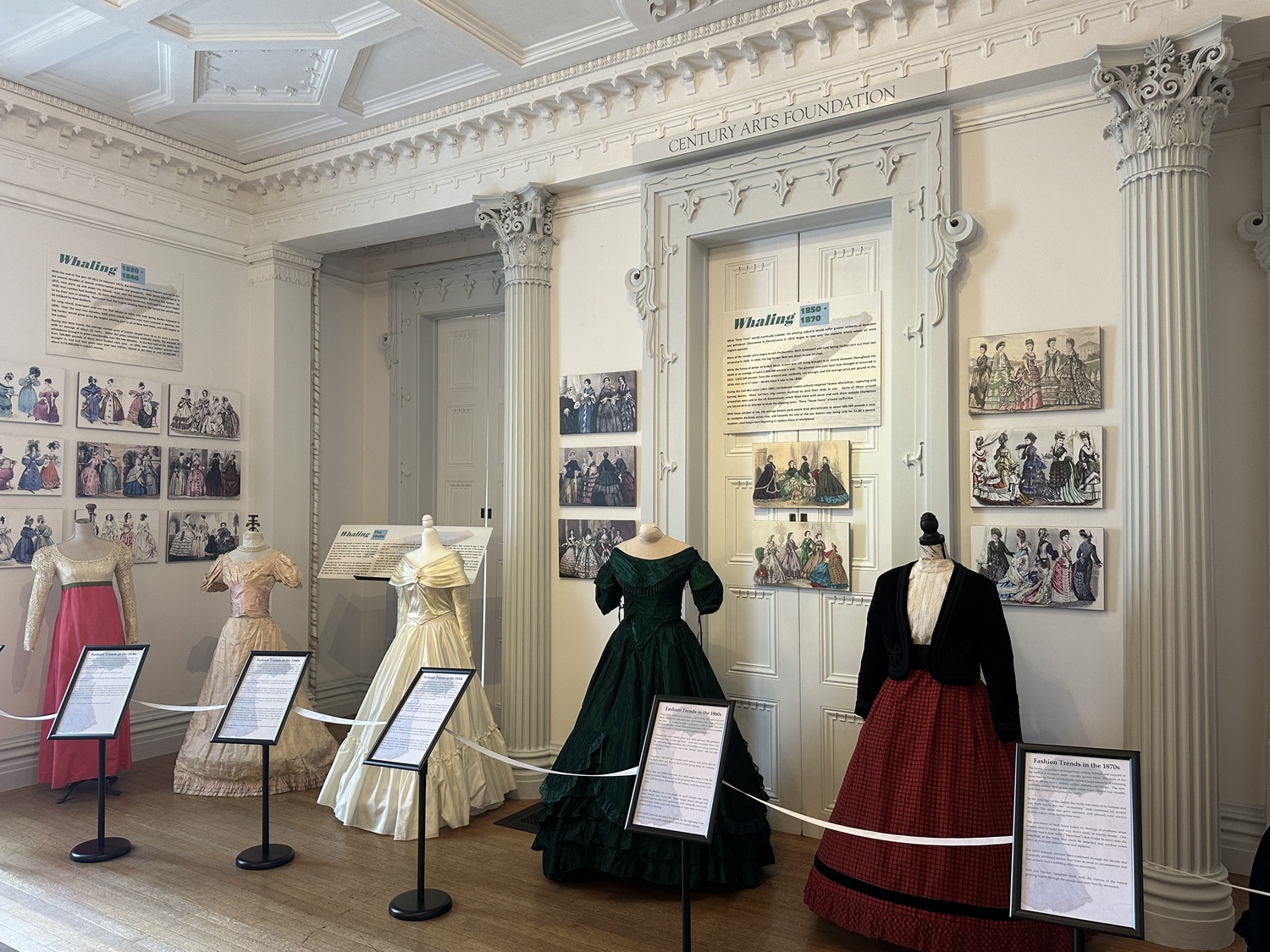 Historic dresses on display at the 
